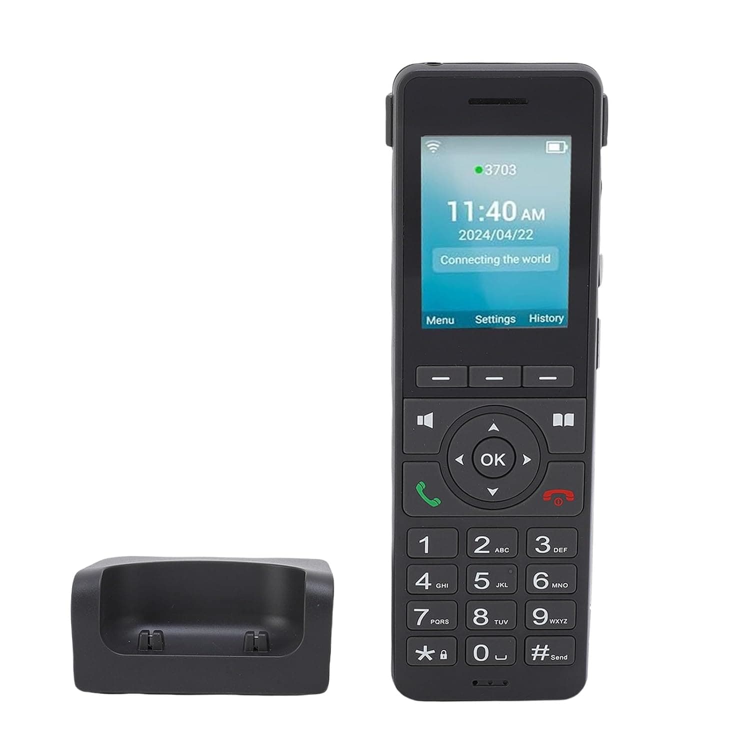 Bewinner 4G LTE Cordless Phone with SIM Card Slot, VoIP, 2.4 Inch Color Screen Desktop Wireless Phone for Home, WiFi BT Support, Water Proof, Drop Resistant Design
