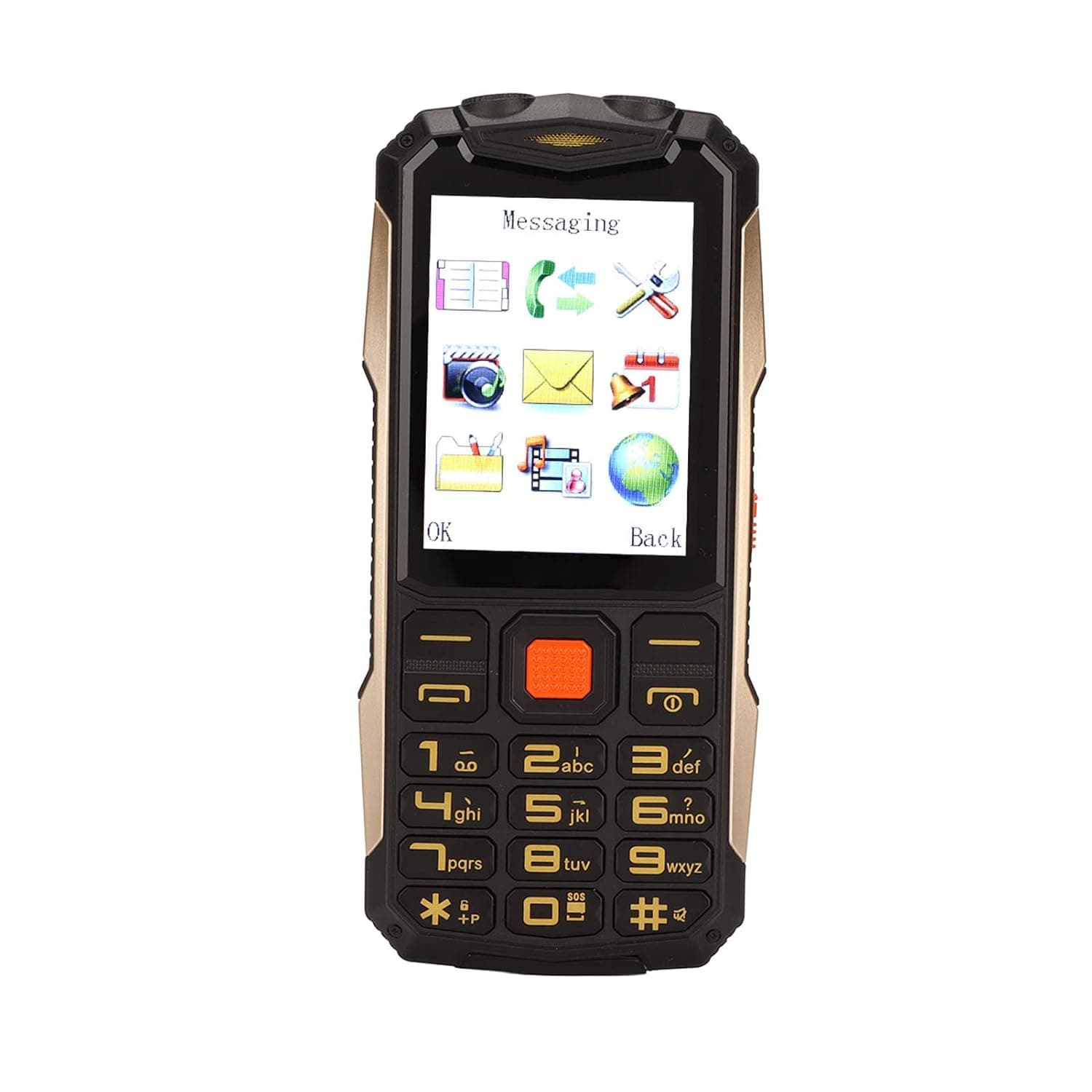2G Senior Cell Phone, Big Buttons Mobile Phone with 2.8in Display, Rugged Phone for Kids Elderly, Loud Volume, SOS, Dual Card, 4800mAh Battery, Support Bluetooth FM MP4