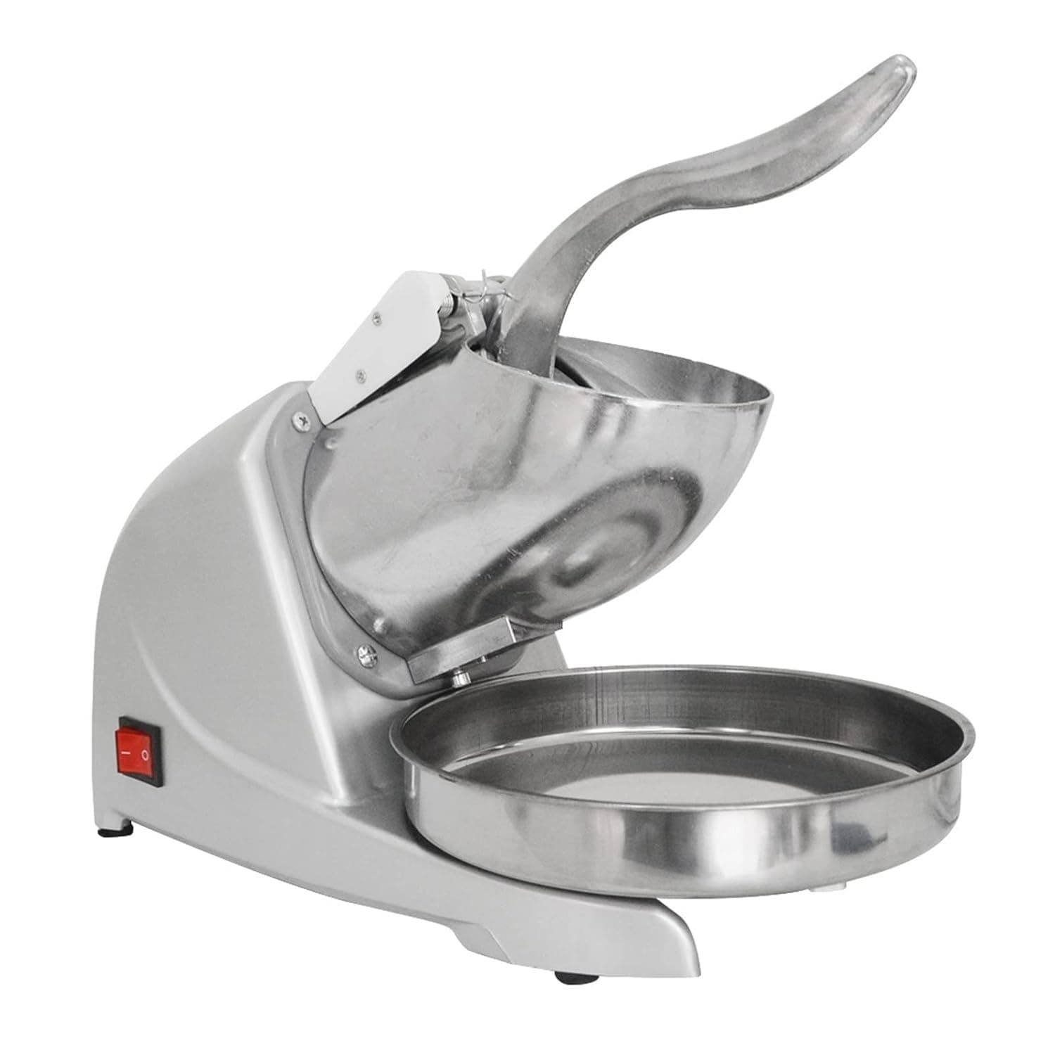 Ice Crusher Multifunctional Electric Automatic Ice Crusher Snow Cone Maker Shaved Ice Machine Double Blade(White-a)