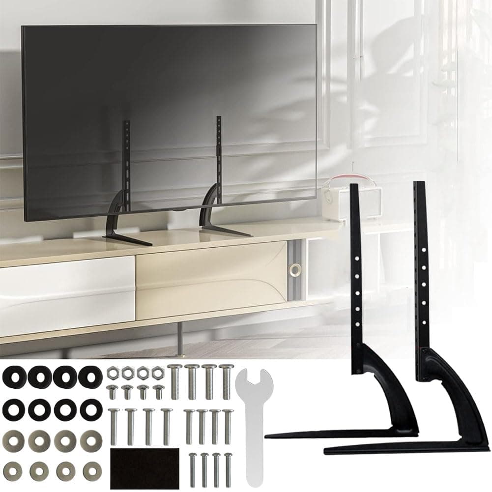 Goodern Universal TV Stand,Table Top TV Mount Stand for 26 to 32 Inch LED Flat Curved Screen TVs Adjustment Height TV Leg Stand Holds up to 25KG,TV Base for Bedroom Living room,Max Vesa 800mm X 500mm