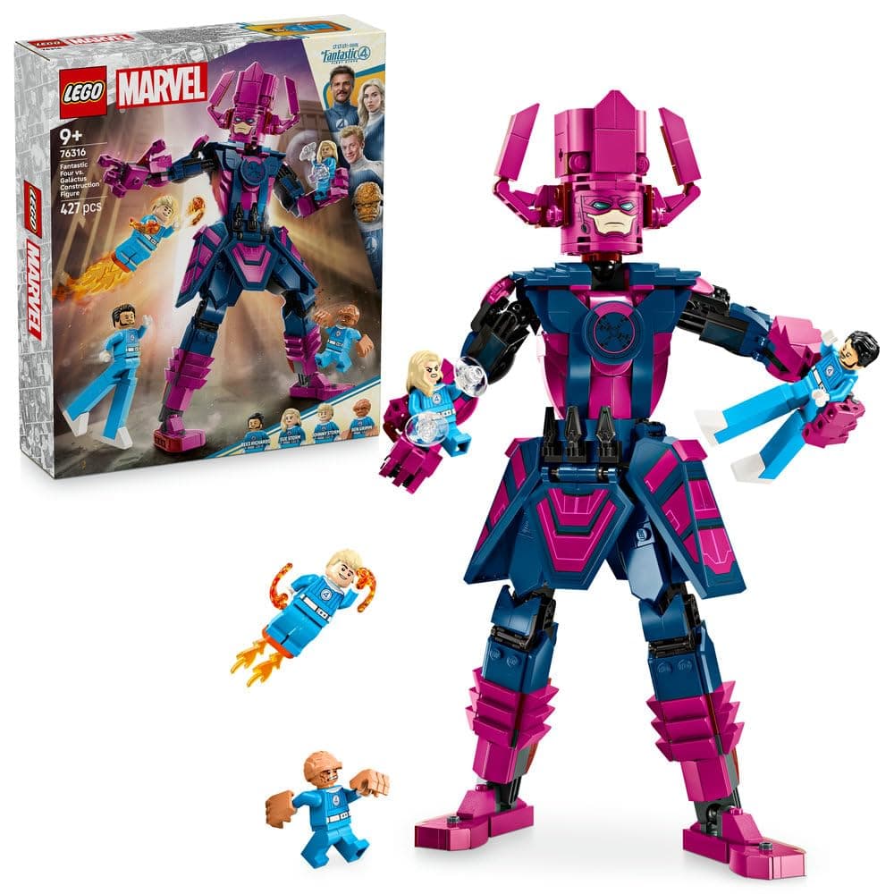 LEGO Marvel Fantastic Four vs. Galactus Construction Figure 76316 | Construction Figure Building Toy, Reed Richards & Invisible Woman Minifigures, Gift for 9+ Year Old Boys & Girls, 427 Pieces