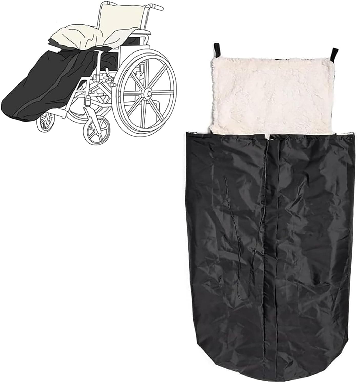 Wheelchair Blanket, Fleece Lined Wheelchair Cover for Lower Body, with Inside Pocket & Zip, Cosy Warm Covers Leg and and Lower Body,Lap Blankets for Adults,Elderly