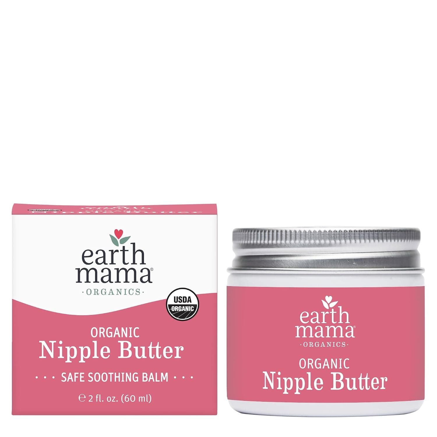 Organic Nipple Butter Breastfeeding Cream by Earth Mama | Lanolin-free, Safe for Nursing & Dry Skin, Non-GMO Project Verified, 2-Fluid Ounce (Packaging May Vary)