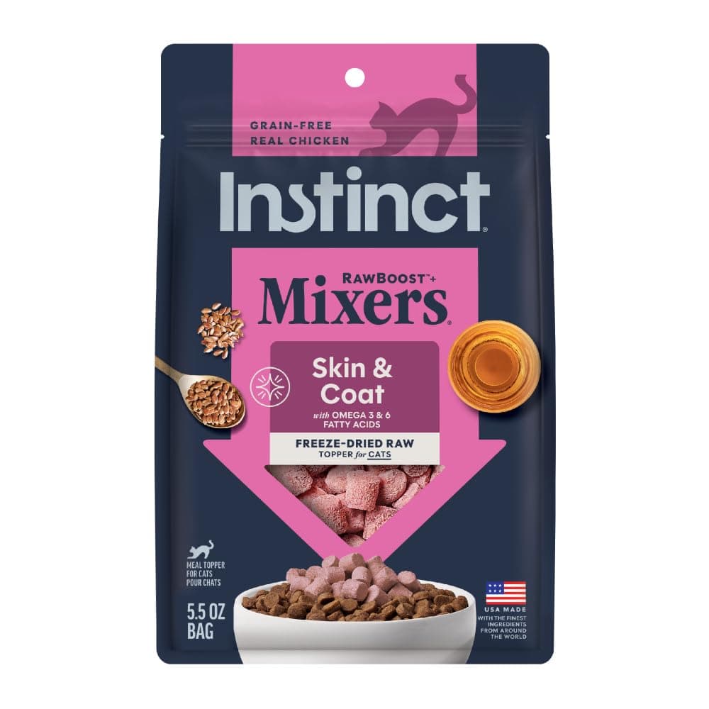 Instinct Freeze Dried Raw Boost Mixers Grain Free Skin & Coat Health Recipe All Natural Cat Food Topper by Nature's Variety, 5.5 oz. Bag