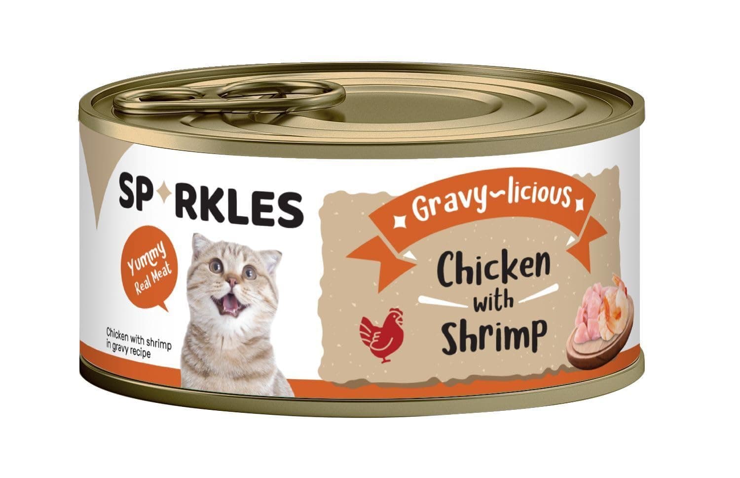 Sparkles | Wet Food for Adult Cat with Chicken and Shrimp in Gravy 80g