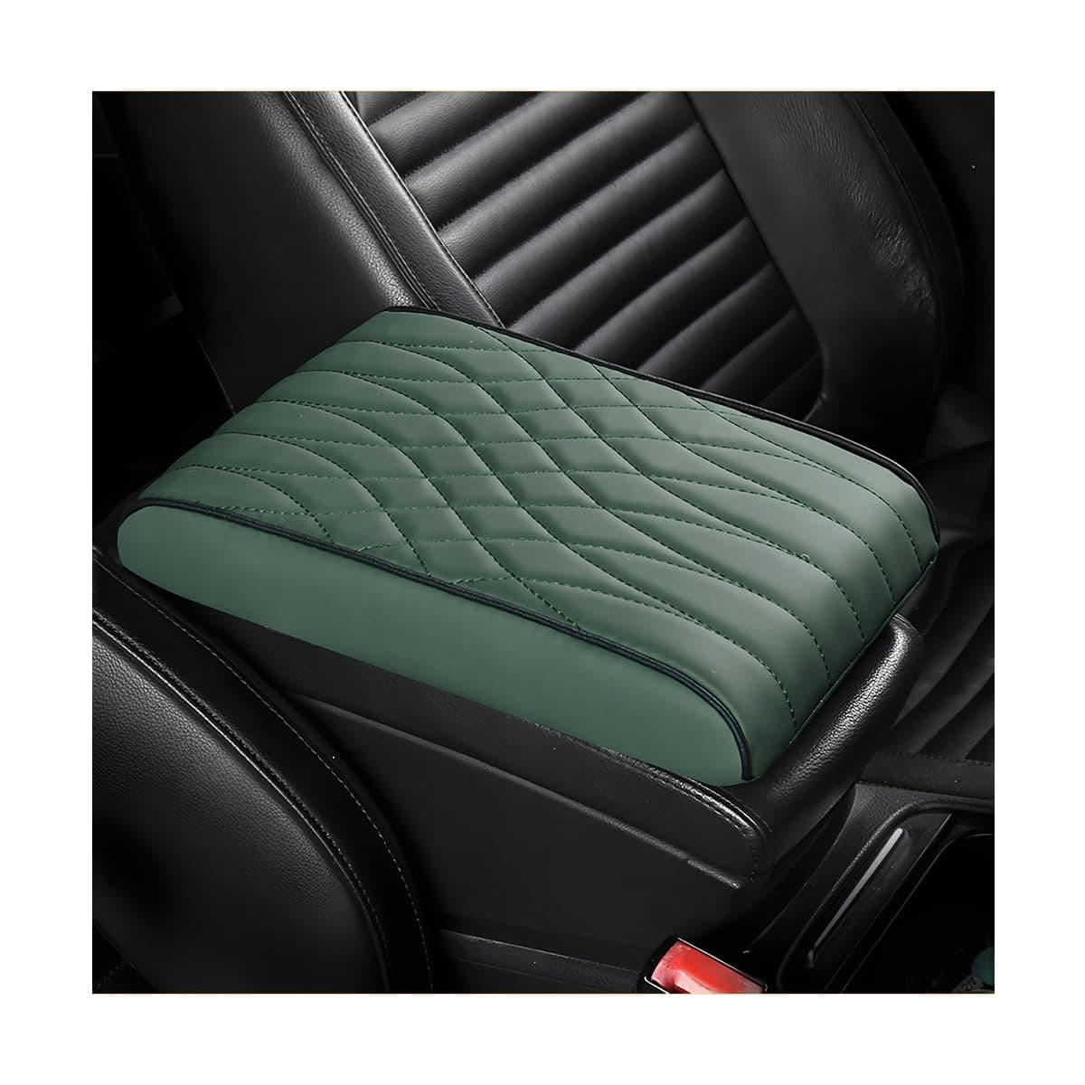 BESULEN Car Center Console Cover, Memory Foam Scratch & Wear Resistant Vehicle Armrest Storage Box Cushion Pad, Auto Interior Middle Console Protector, Universal for Sedan RV Pickup (Green)