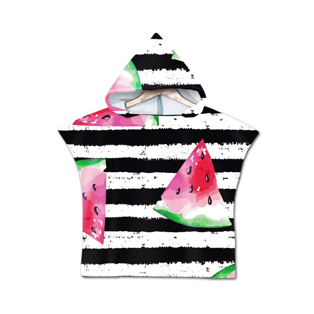 Kids Hooded Towel Poncho, Odot Original Children's Light Weight Microfiber Changing Robe Hooded Boys and Girls Hooded Towelling Poncho Surf Wetsuit Changing (60x80cm,Stripe)