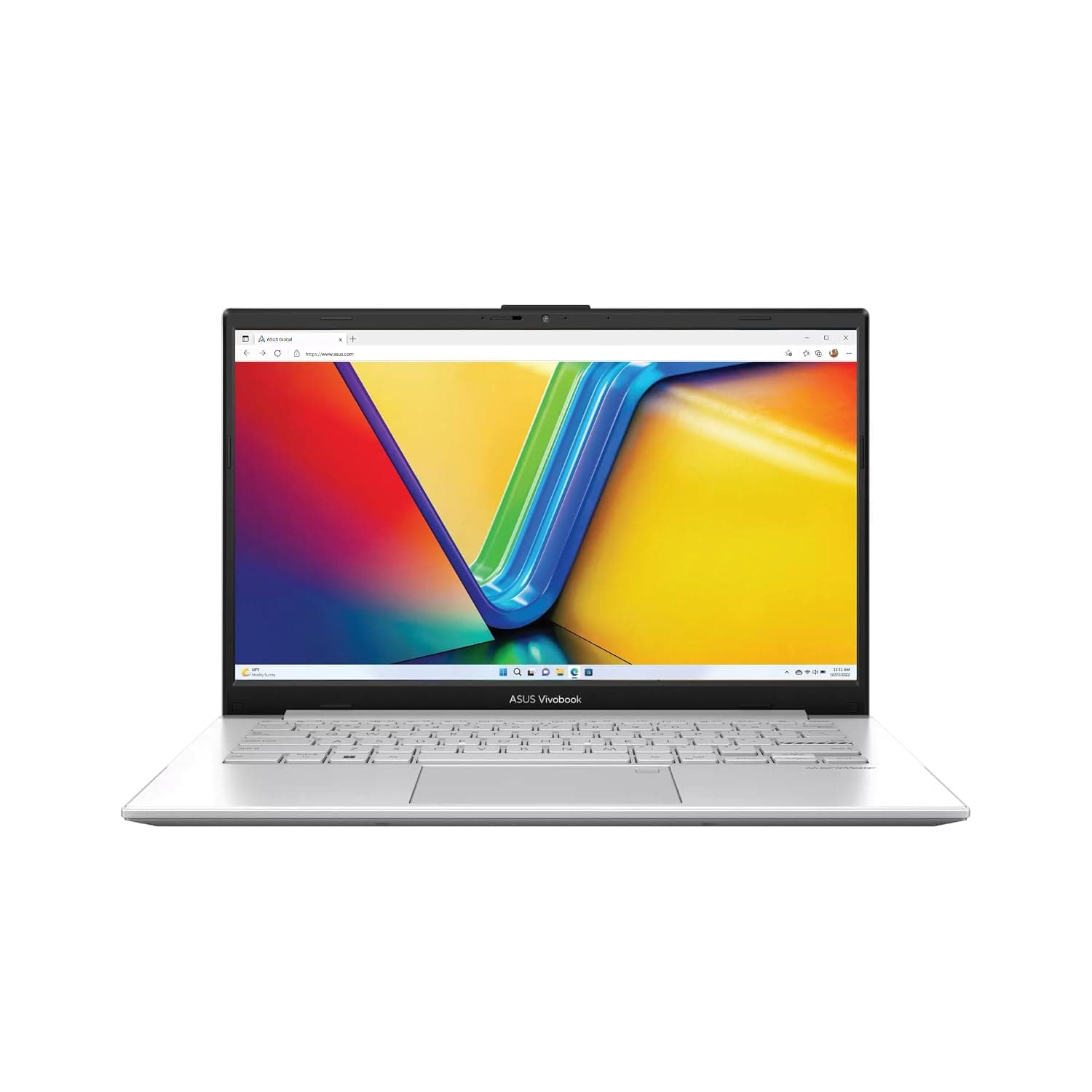 ASUS Vivobook Go 14" Inch FHD/E1404FA-EB1259W / AMD Ryzen5 Processor / 16GB RAM DDR5 / 512GB M.2 NVMe Storage / 1.38KG/ Ar-En Keyboard + NumberPad/HD Cam + Privacy shutter/Silver Color / WIN11