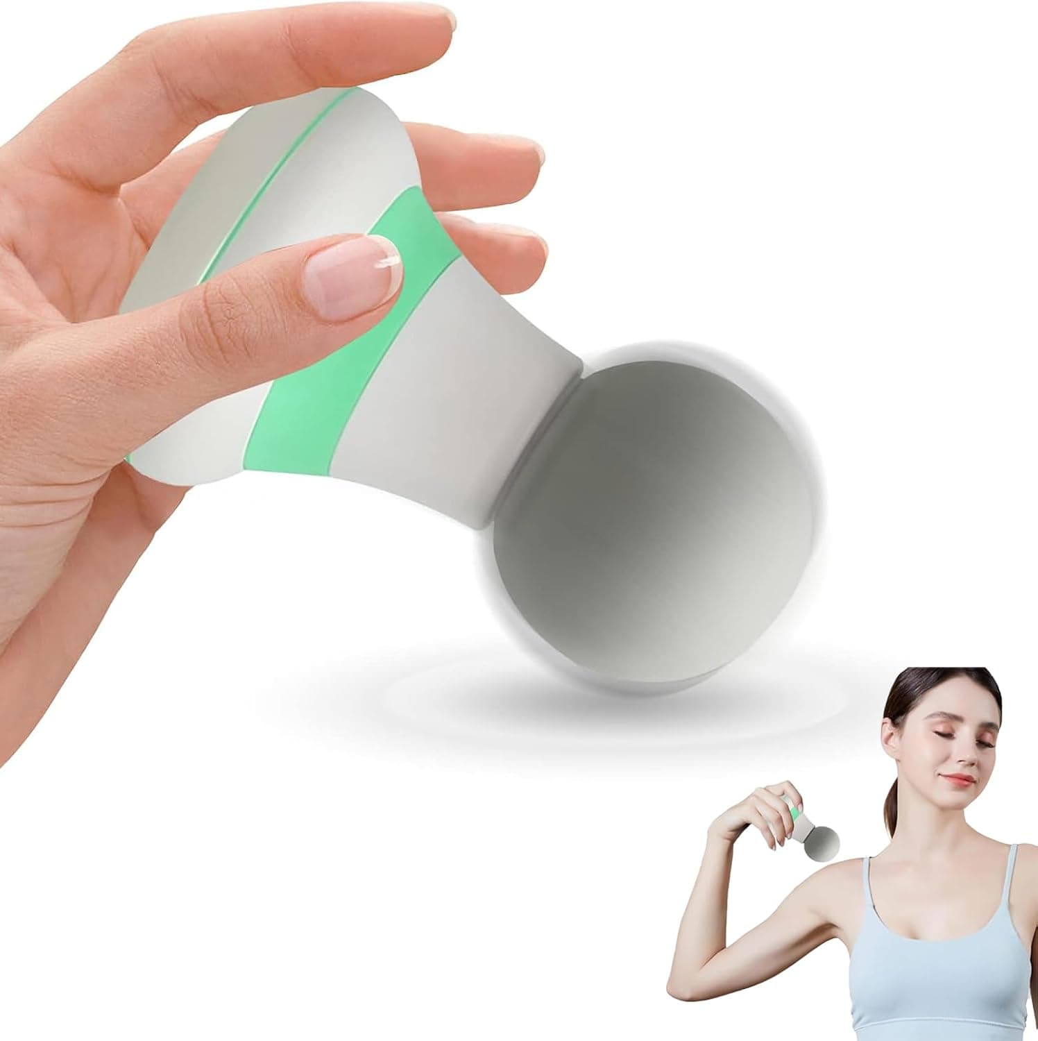 Electric Handheld Massager Wand, Powerful 6 Speed Vibration Modes,Cordless Handheld and Portable,Suitable for Men & Women Shoulder,Neck and Back Massage (Green)