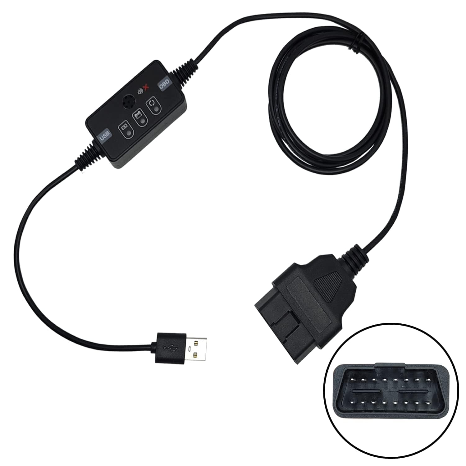 موصل USB او بي دي II موفر للذاكرة مع جرس من جيوكل، كيبل امداد الطاقة في حالات الطوارئ لوحدة التحكم في السيارة، اداة استبدال/فصل بطارية السيارة، حفظ الإعدادات أثناء إزالة البطارية
