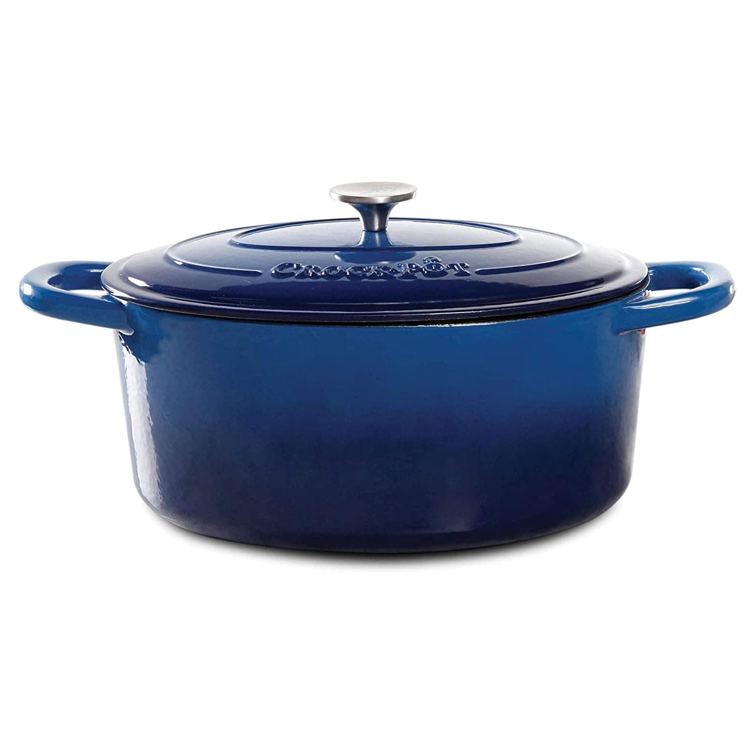 Crock-Pot Crock Pot Artisan Enameled Cast Iron 7-Quart Oval Dutch Oven, Sapphire Blue -