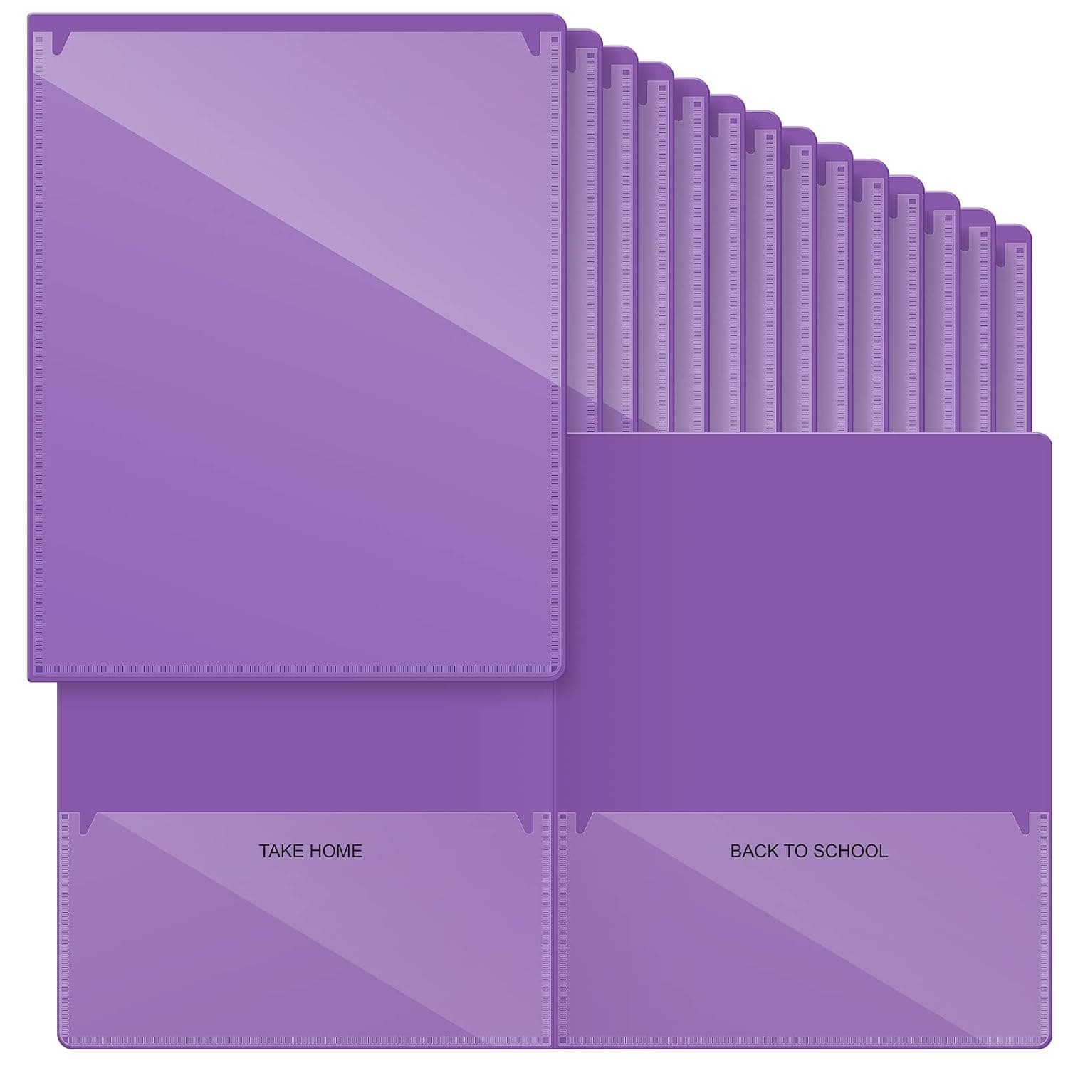 48 Pcs School to Home Folders Take Home Heavy Duty Folders 2 Pocket Folder Homework Folders for Students Parent Teacher Communication Folders for Kid Student Home Classroom, 11.8 x 9.45 Inch(Purple)