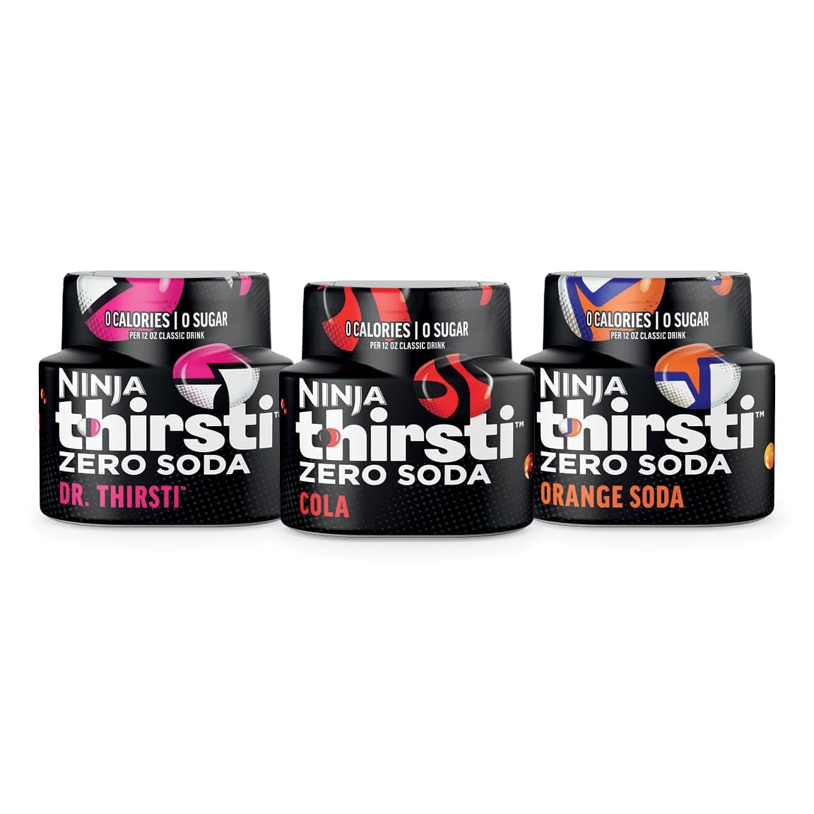 Ninja Thirsti Flavored Water Drops, ZERO SODA Variety Pack, Classic Soda Flavors, Sparkling or Still, Zero Calories, Zero Sugar, Makes 17, 12oz drinks, 3 Pack, WCFV8 | Zero Sugar, Makes 17 Drinks, 3 Pack, Compatible with All Ninja Thirsti Drink Systems - WC1000, WC2000 & WC3000 Series, WCFV8