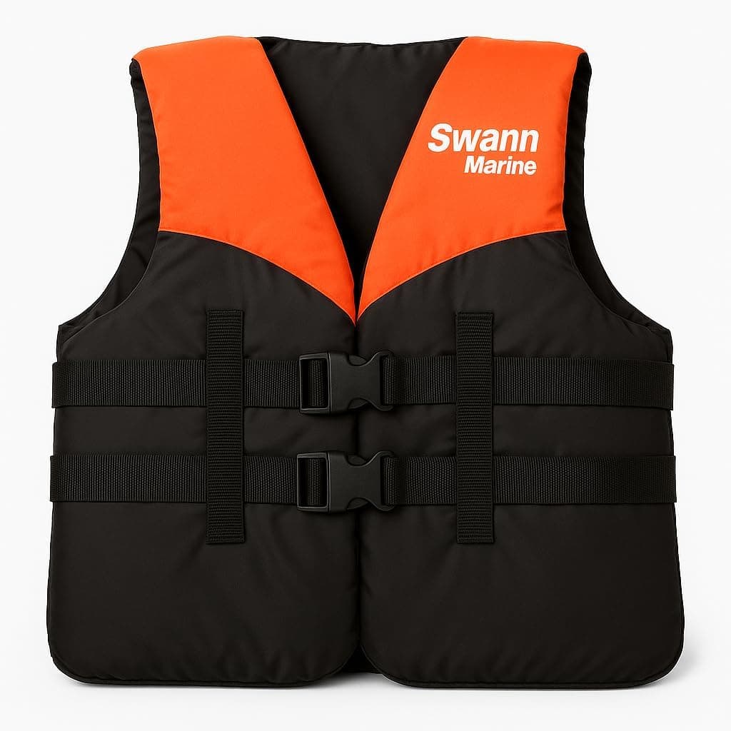 Sofab Saudi Floatation Vest for Adults – Premium Lightweight, Adjustable Safety Gear for Kayaking, Boating & Water Sports Orange with Black (Large)