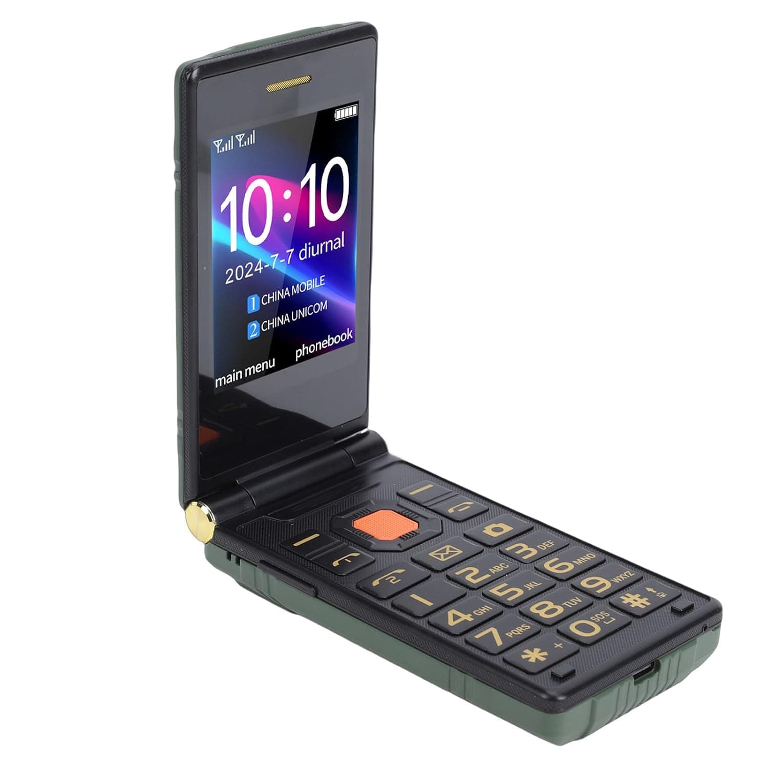 XUMIUZIY Flip Cell Phone for Seniors, 4G LTE Unlocked Flip Phone with 2.8" + 2.4" Dual Screen, SOS Button, Big Buttons, Loud Speaker, Caller ID, Calls & SMS, 6800mAh Battery (Green)