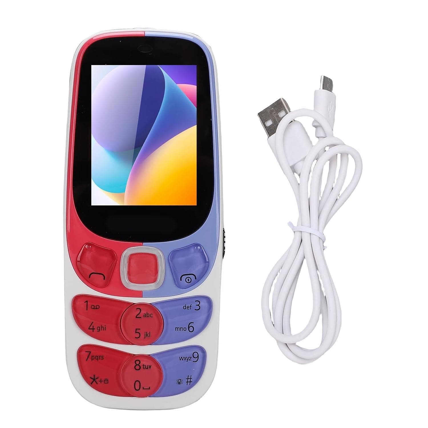 GOWENIC Elderly Mobile Phone, 2.4 Inch, 32MB, 3000mAh Battery, with Rich Multimedia Functions, User Friendly Big Buttons, for Elderly Users (White)