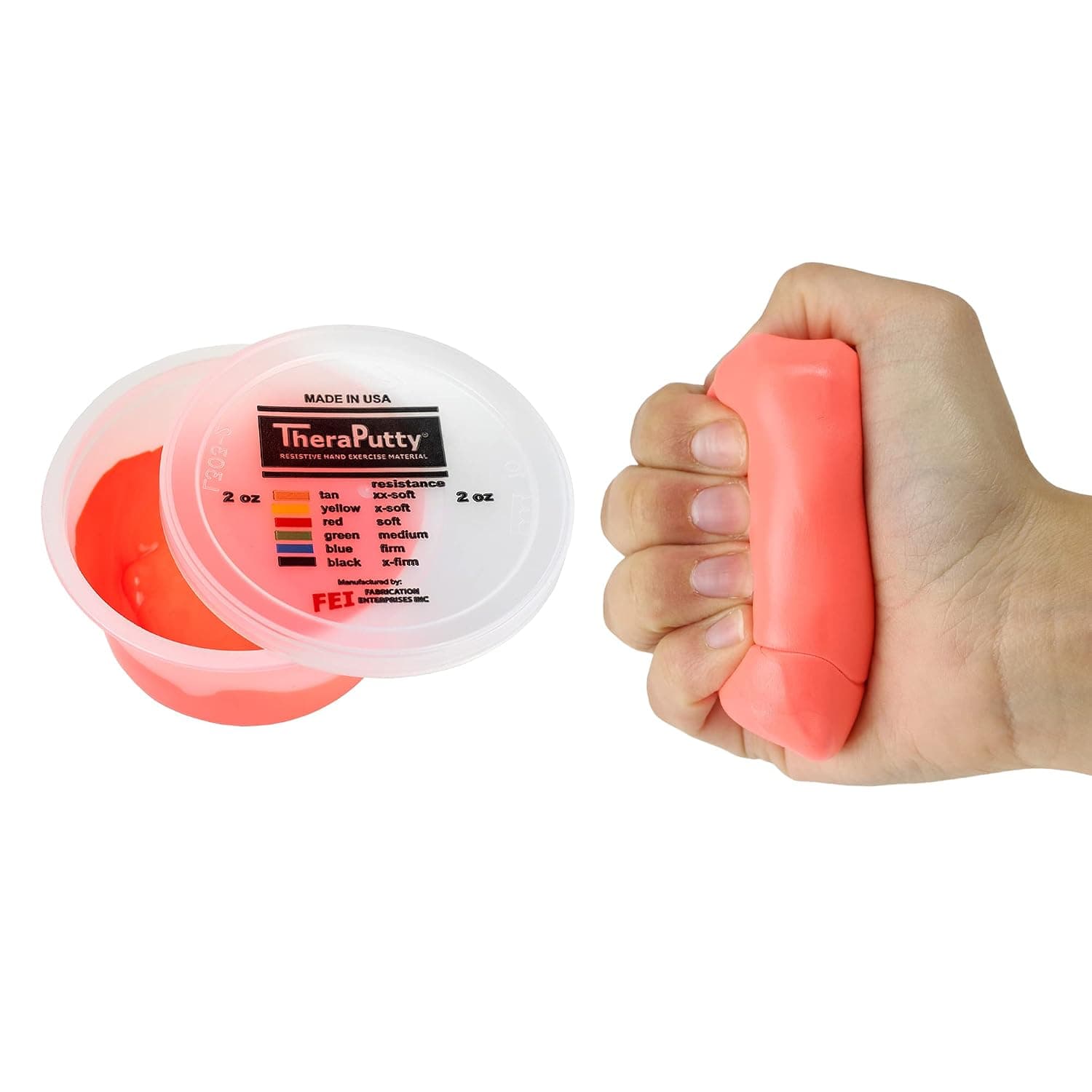 CanDo TheraPutty Standard Exercise Putty, Red: Soft, 2 oz