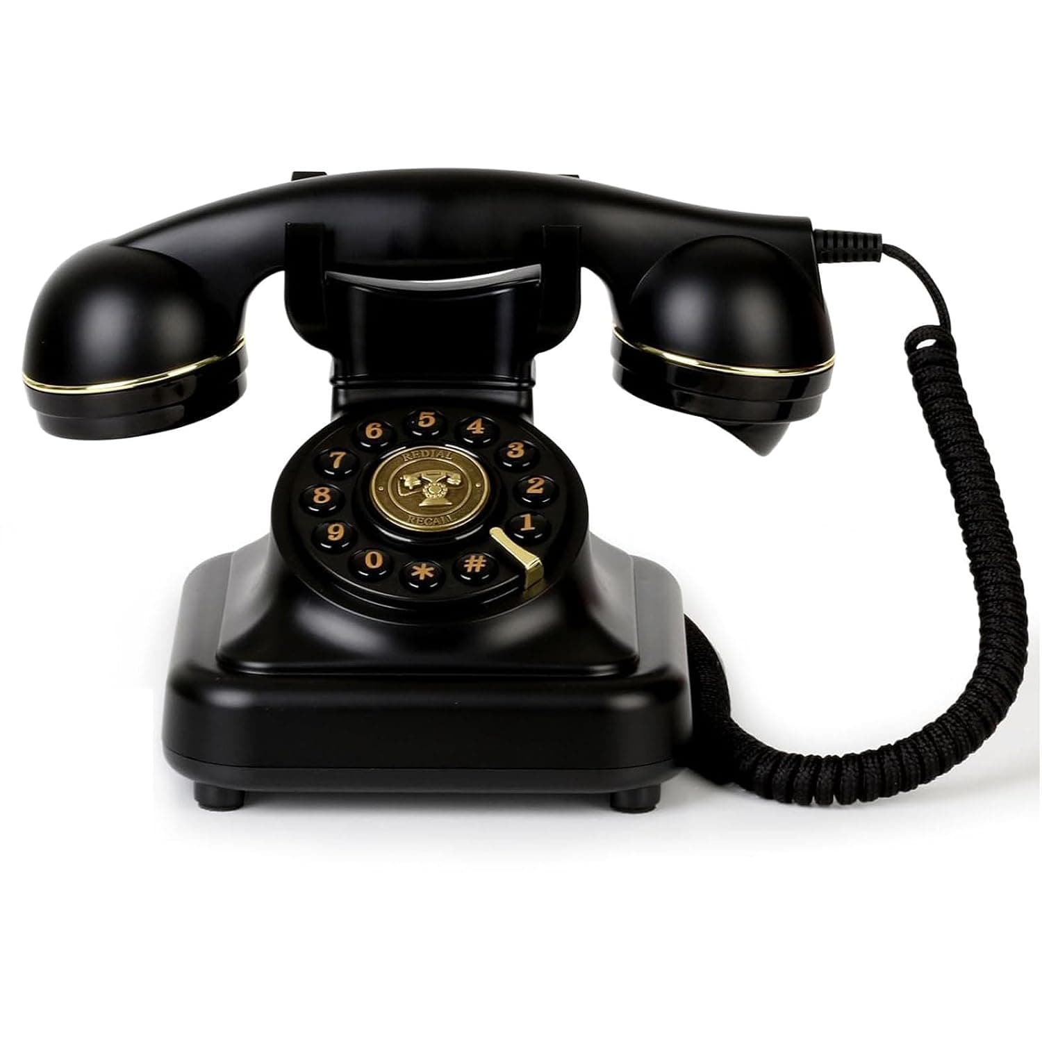 Luqeeg Retro Phone, Bluetooth Landline Telephone, Desk Phone with Speakerphone & Wireless USB Rechargeable 1200mAh Battery, Old Fashion Vintage Style, Ideal for Home, Compatible