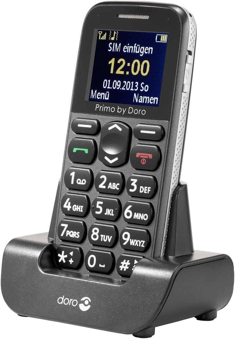 Doro Primo 215 Single-SIM (GSM Only | No CDMA) Factory Unlocked 2G Cellphone (Anthracite) - International Version…