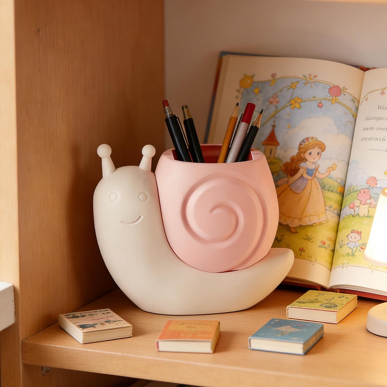 Cute Stationery Holder, Cute Desk Organizer for Stationery, Makeup Brushes, Toothbrush & Art Supplies, Perfect for Office, Home, School Decor, Pink
