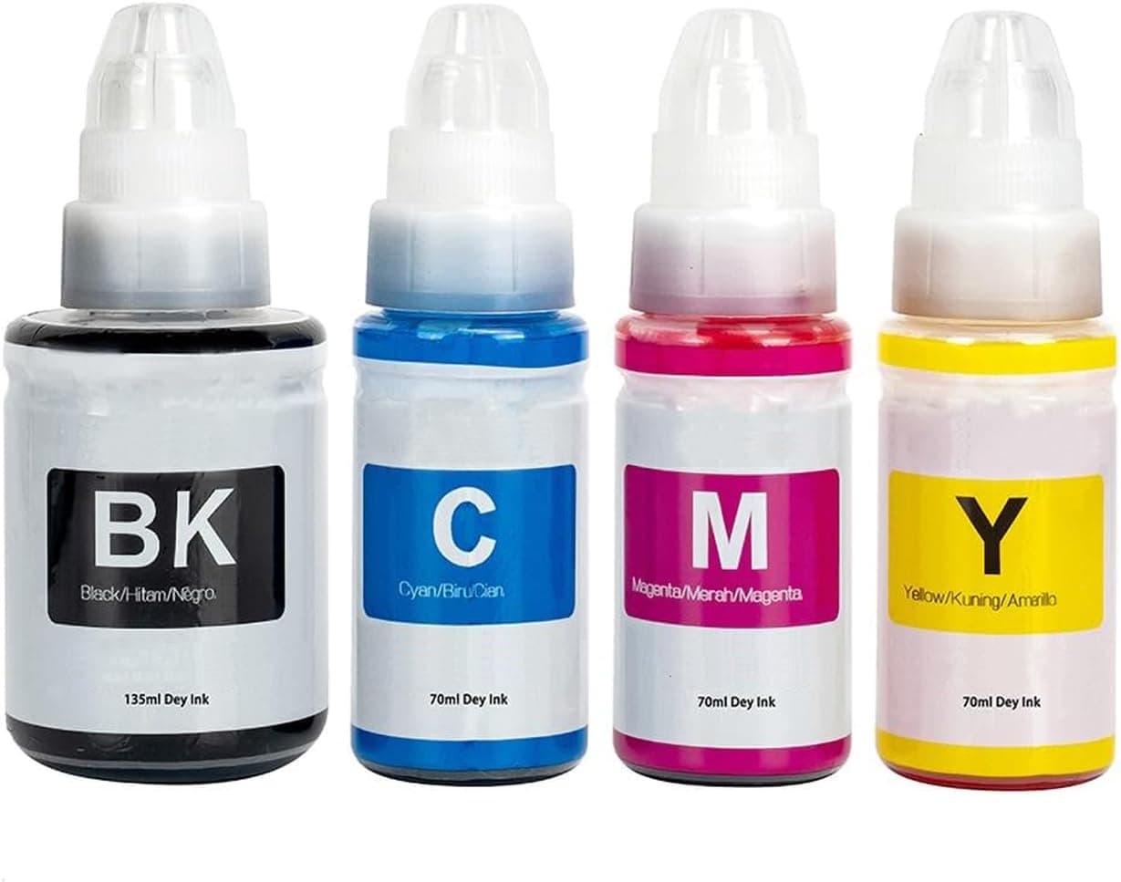Ink GI-490 Compatible with CANON Printer 4-Pack Black Cyan Magenta Yellow