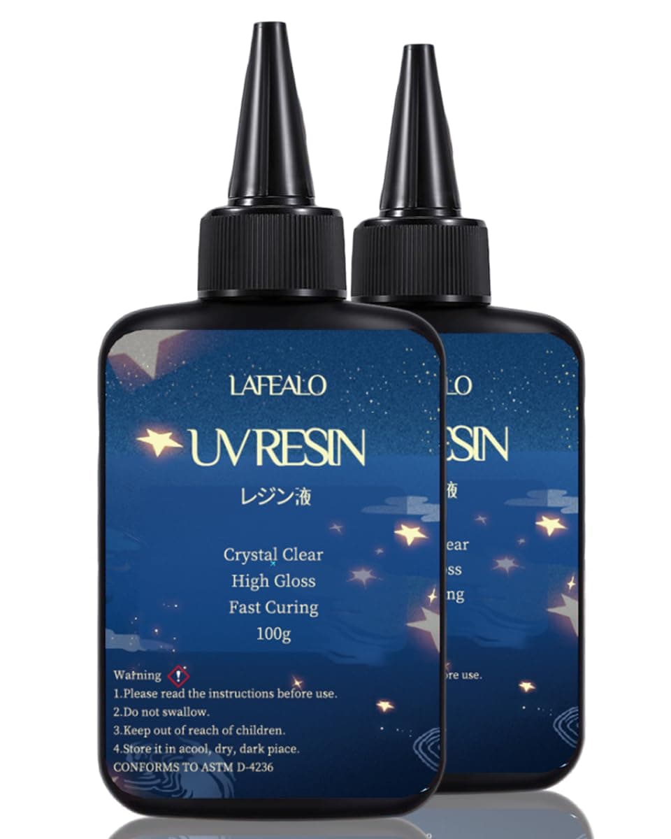 UV Resin 200g Low Viscosity Crystal Clear Thick UV Resin Kit, Quick-Curing&Low Shrinkage Ultraviolet Epoxy Resin for Crafts, Coating