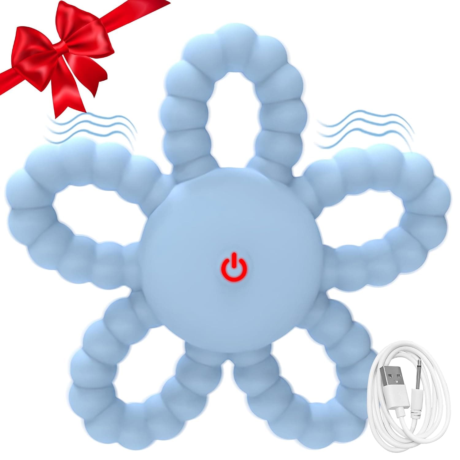 Vibrating Chew Toys for Autistic Children, Dual Use Sensory Chew Teething toys for Baby, 3 Vibration Modes, Easy to Grip Autism Sensory Equipment, Portable Teether for Special Needs Kids, ADHD (Blue)
