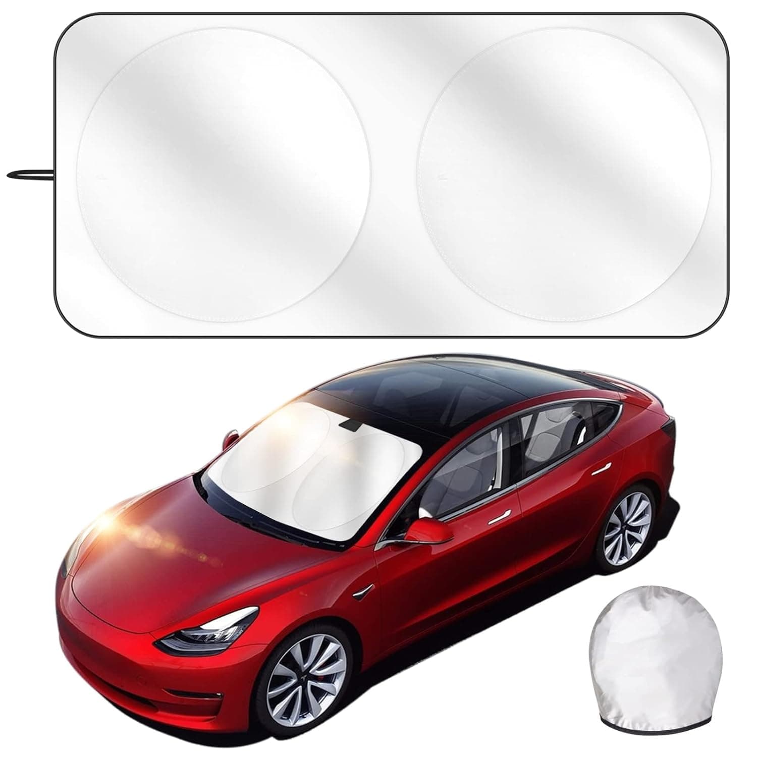LEFAFA Car Windshield Sun Shade, Car Windshield Cover Front Window Visor Automotive Interior Accessories Protection, Foldable Sun Shield Cover Blocker Blocks Sun and UV Rays Protector (167x95cm)