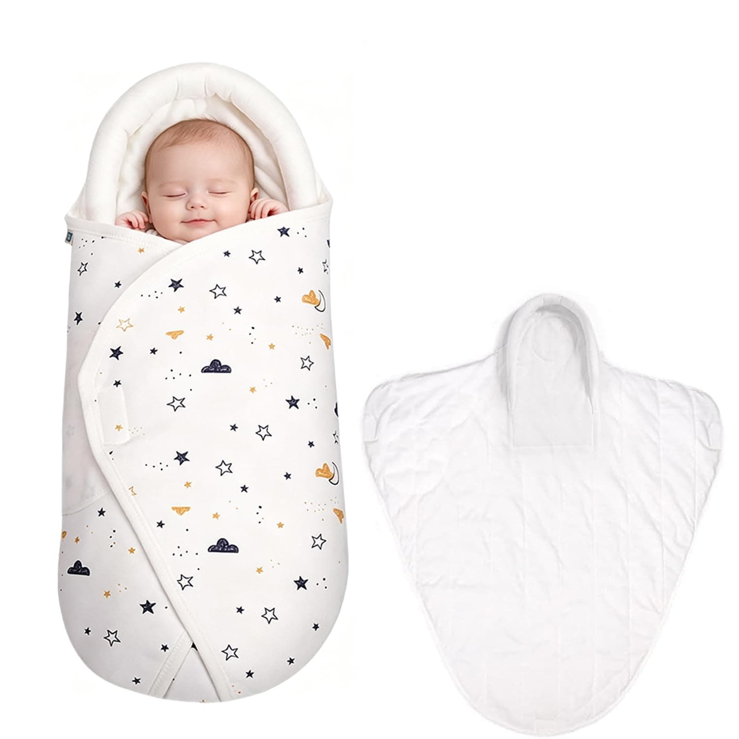 LinJie Baby Swaddle Wrap, U-Shaped Head Protecting Sleeping Bag, Soft Warm Sleeping Bag Stroller Blanket for Babies 0-3 Months, Newborn Swaddle Wrap for Boy and Girl
