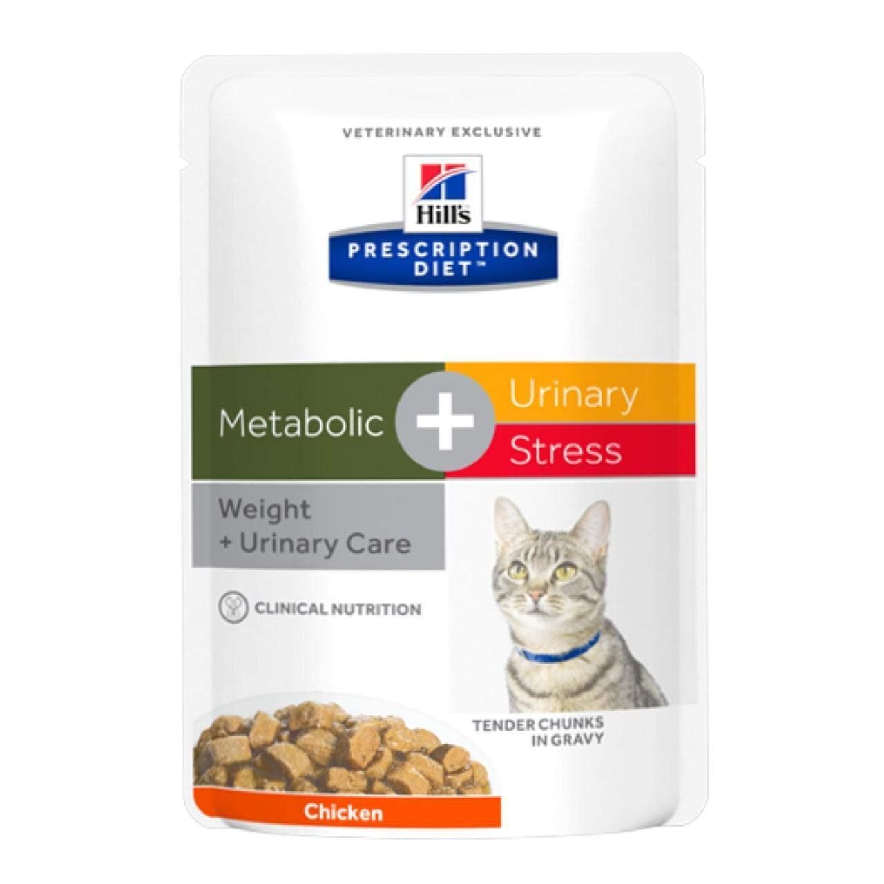 Hill's Metabolic Veterinary Cat Wet Food with Chicken Tender Chunks in Gravy- 12 Pouches*85 g
