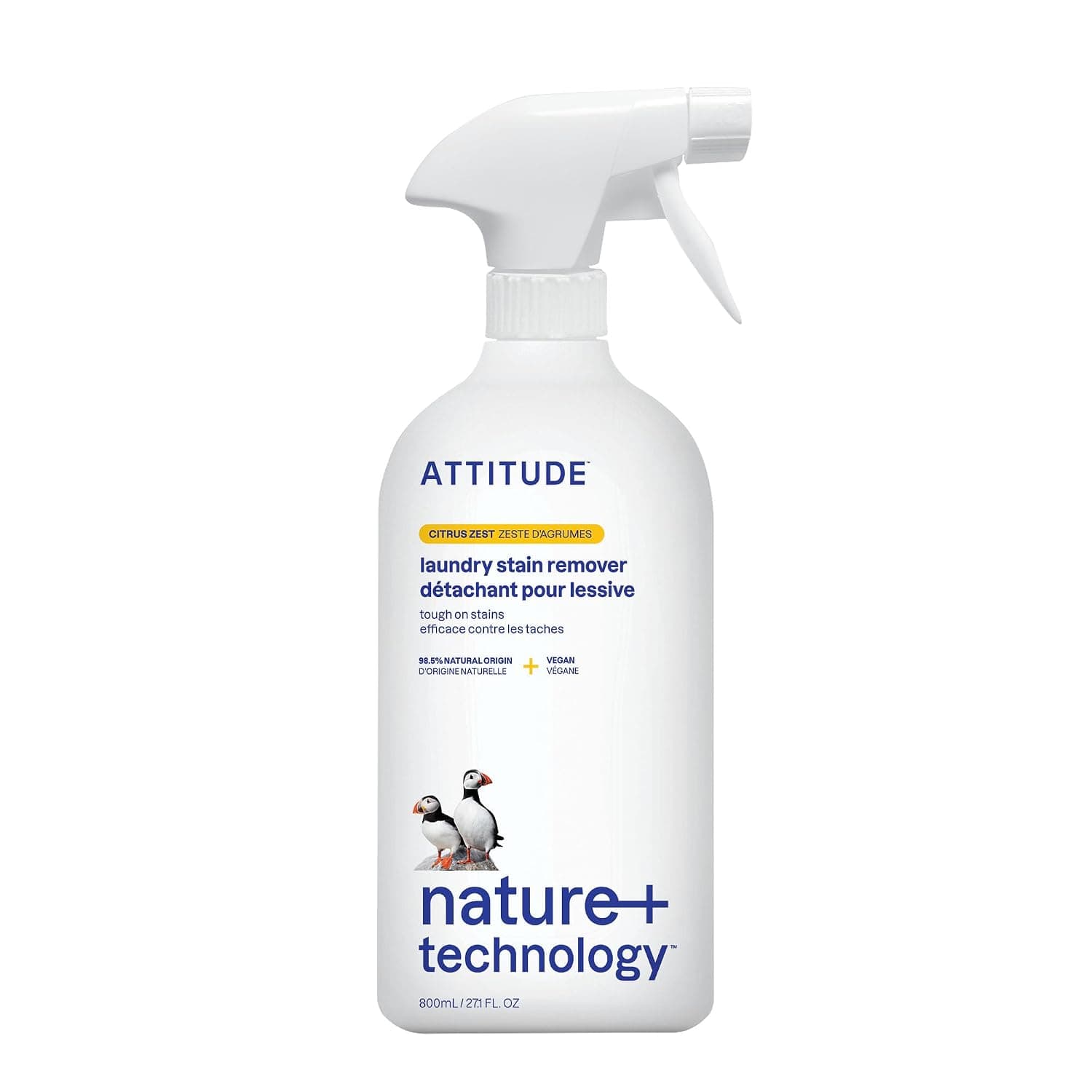 Attitude Laundry Stain Remover For Baby'S Sensitive Skin, Hypoallergenic, Citrus Zest (800Ml)