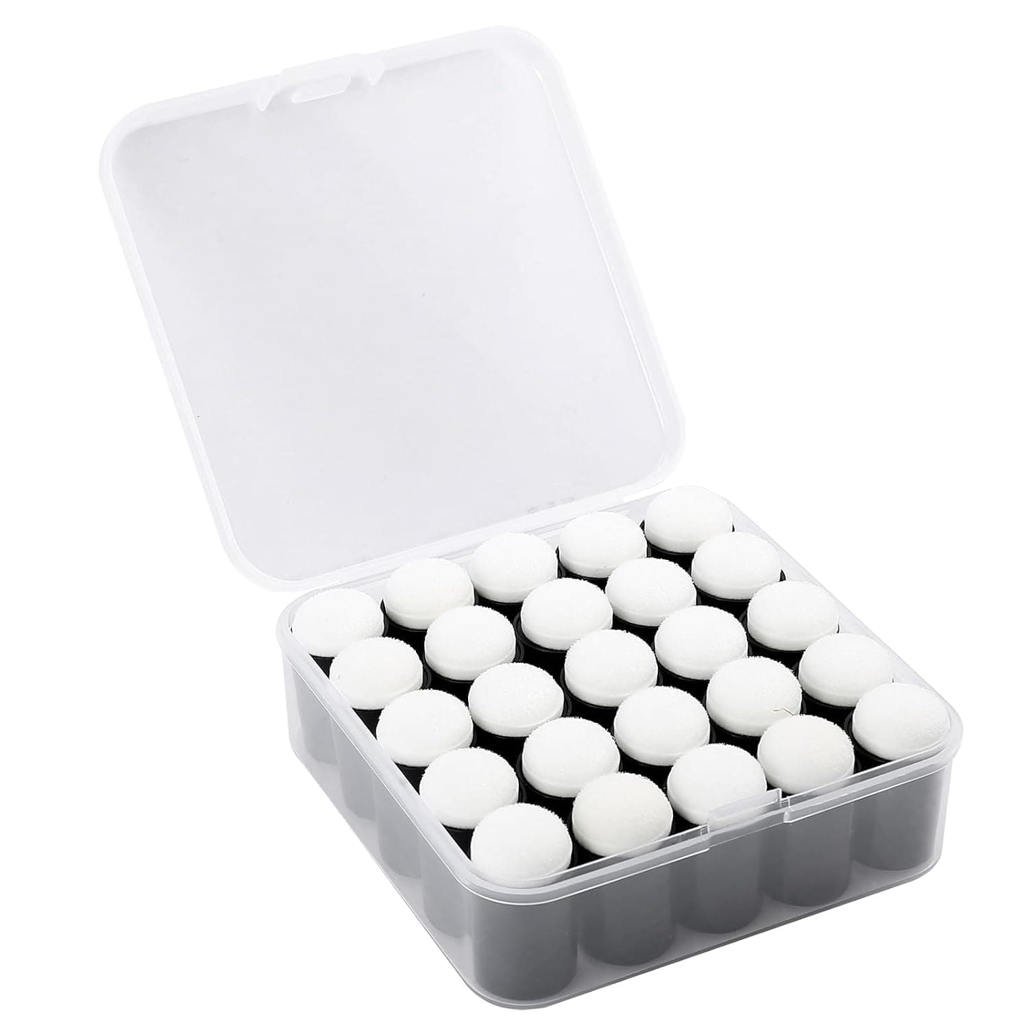 SYOSI 25 Pcs Finger Sponge Daubers with Storage Case, Soft Sponge Head Finger Applicator for Stenciling & Blending, Craft Sponges for Art Ink Card Making Face Paint & Drawing, Precise Detailed Craft