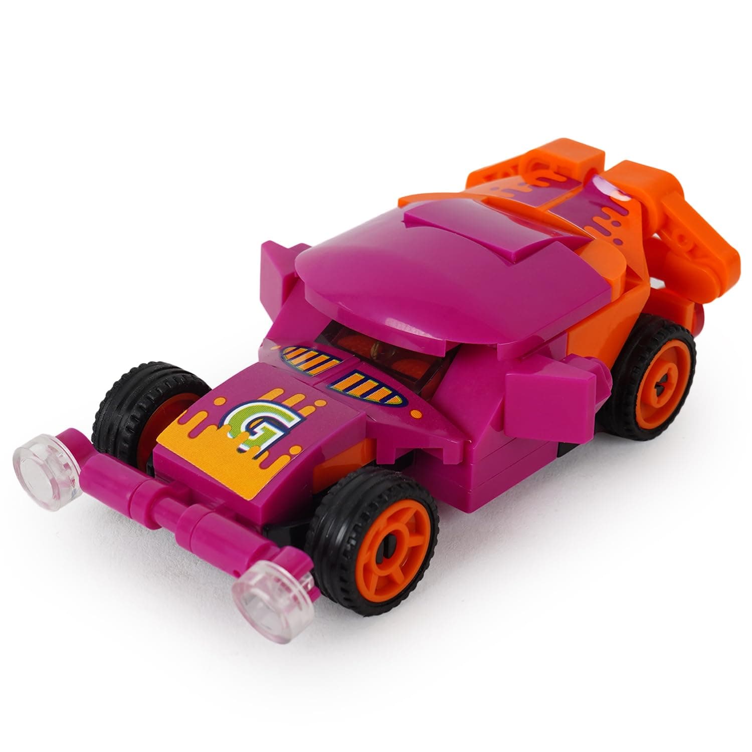 Sluban Power Bricks Theme Pull Back Car Block Bricks Toys, Construction Set, Made of Non-Toxic Abs, Educational Toy,M38-B0801G, Multi Color for Kids (53 Pieces)