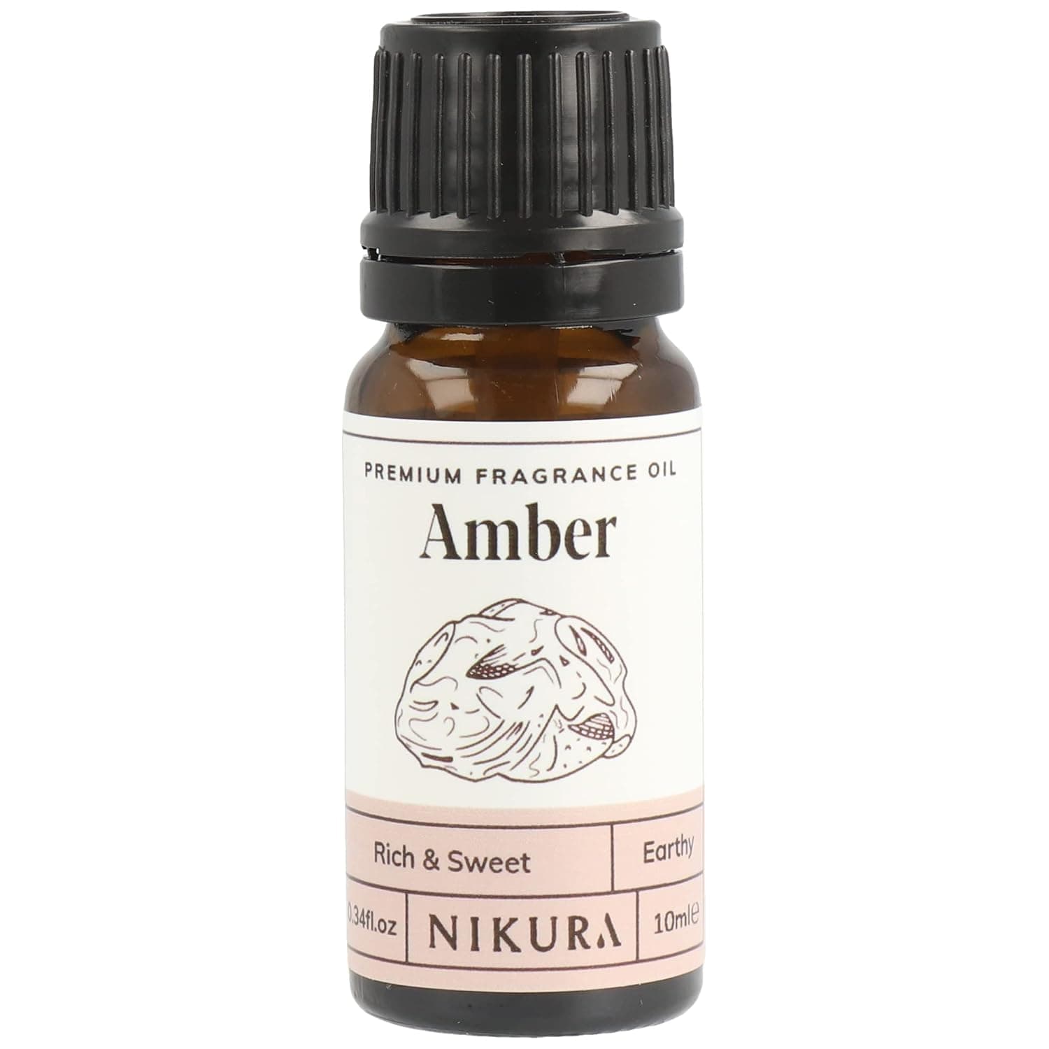 Nikura Amber Fragrance Oil - 10ml | Perfect for Soap Making, Candle Making, Wax Melts, Diffuser | Great for use in Bath Bombs, Perfume Oil, Perfume Scents, Potpourri | Vegan & UK Made