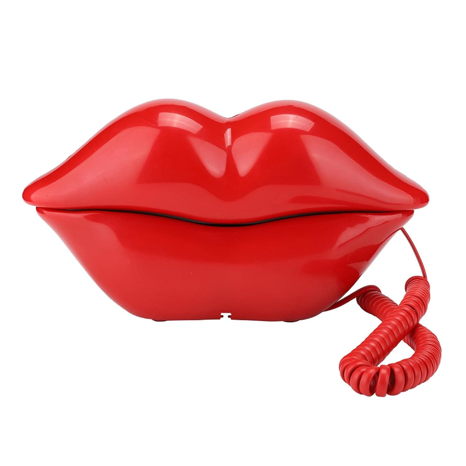 Novel Lip Shape Home Telephone, Cute Desk Phone with Clear Sound Quality for Fashionable Home Decoration, Perfect Gifts for (Red)