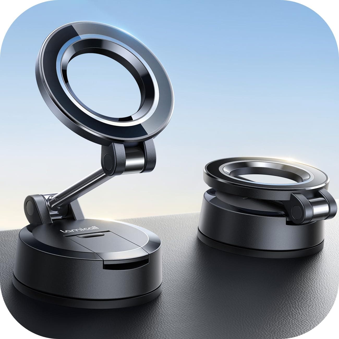 Lamicall Phone Mount for Car [70LBS Powerful Suction] for Magsafe Car Holder, 360° Adjustable Suction Cup Phone Mount Dashboard & Windshield for Truck for iPhone 17 16 All Smartphone