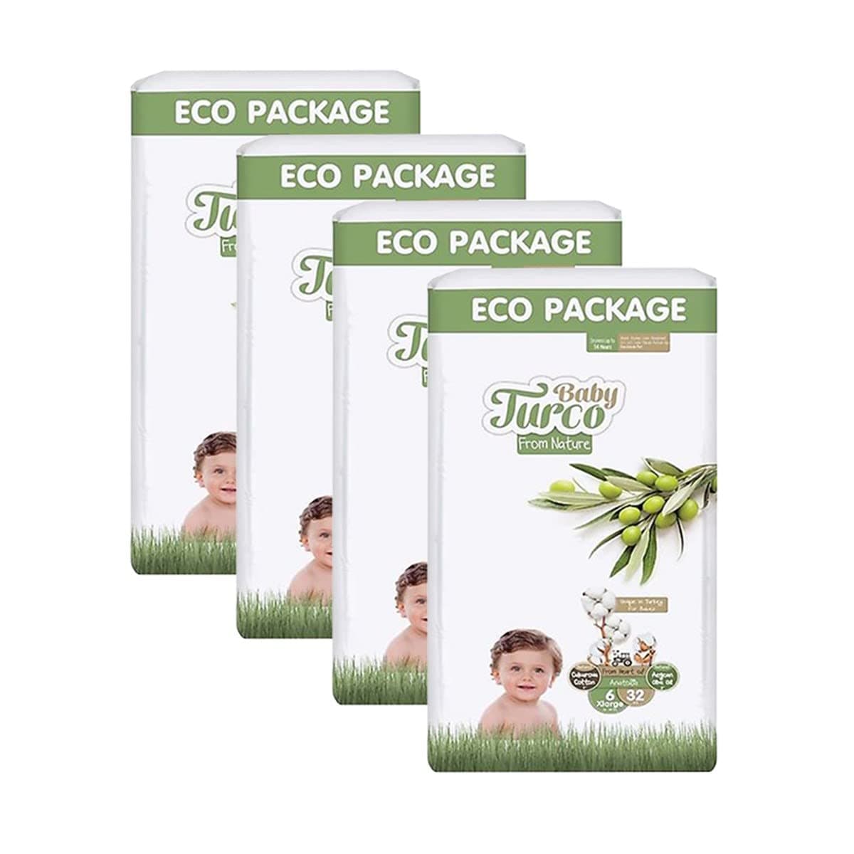 Baby Turco Nature 6 Sizes X Large 32x4 128 Count Baby Diapers