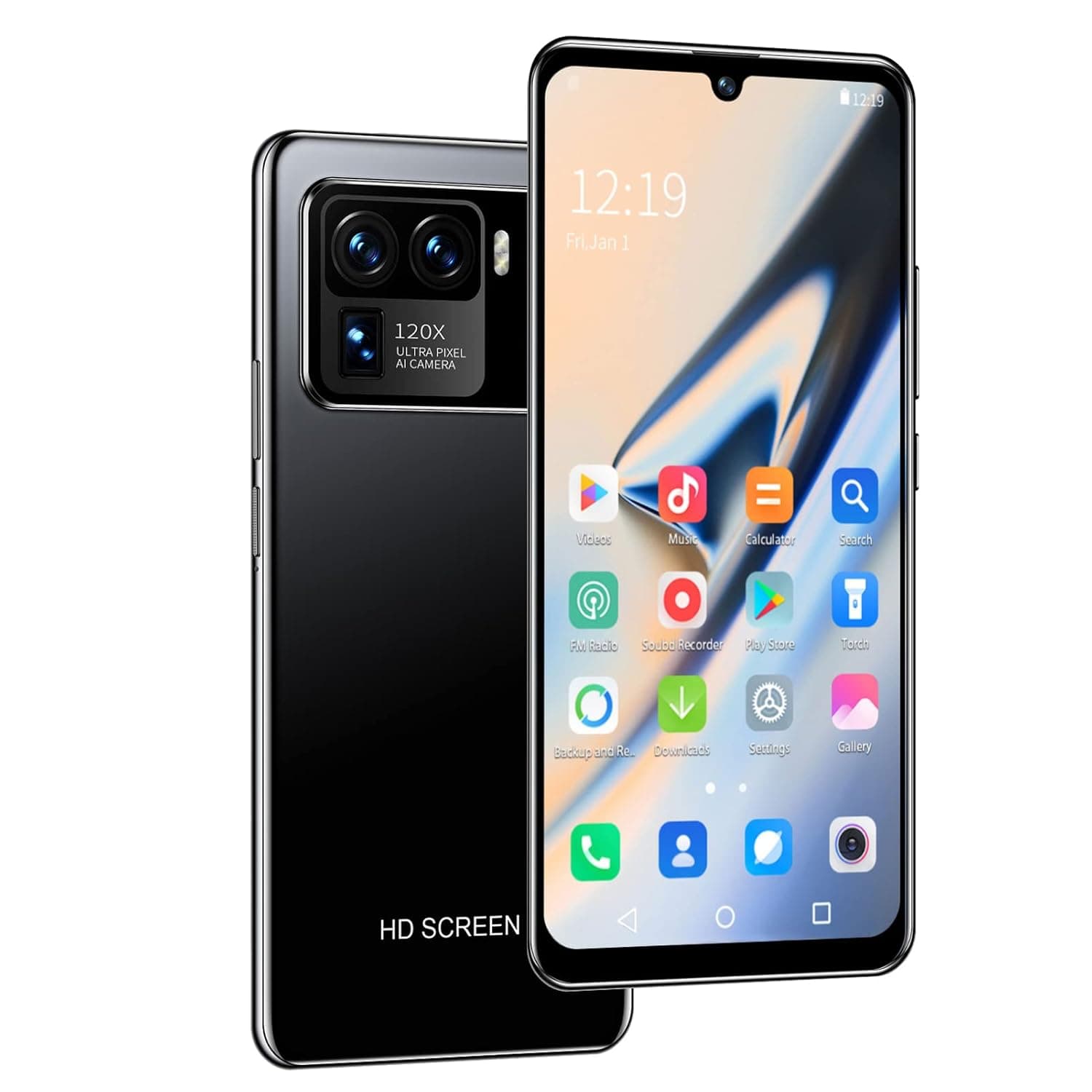 Unlocked mobile phone, 110-240V full screen phone, dual card, dual standby with screen saver to play music UK Plug