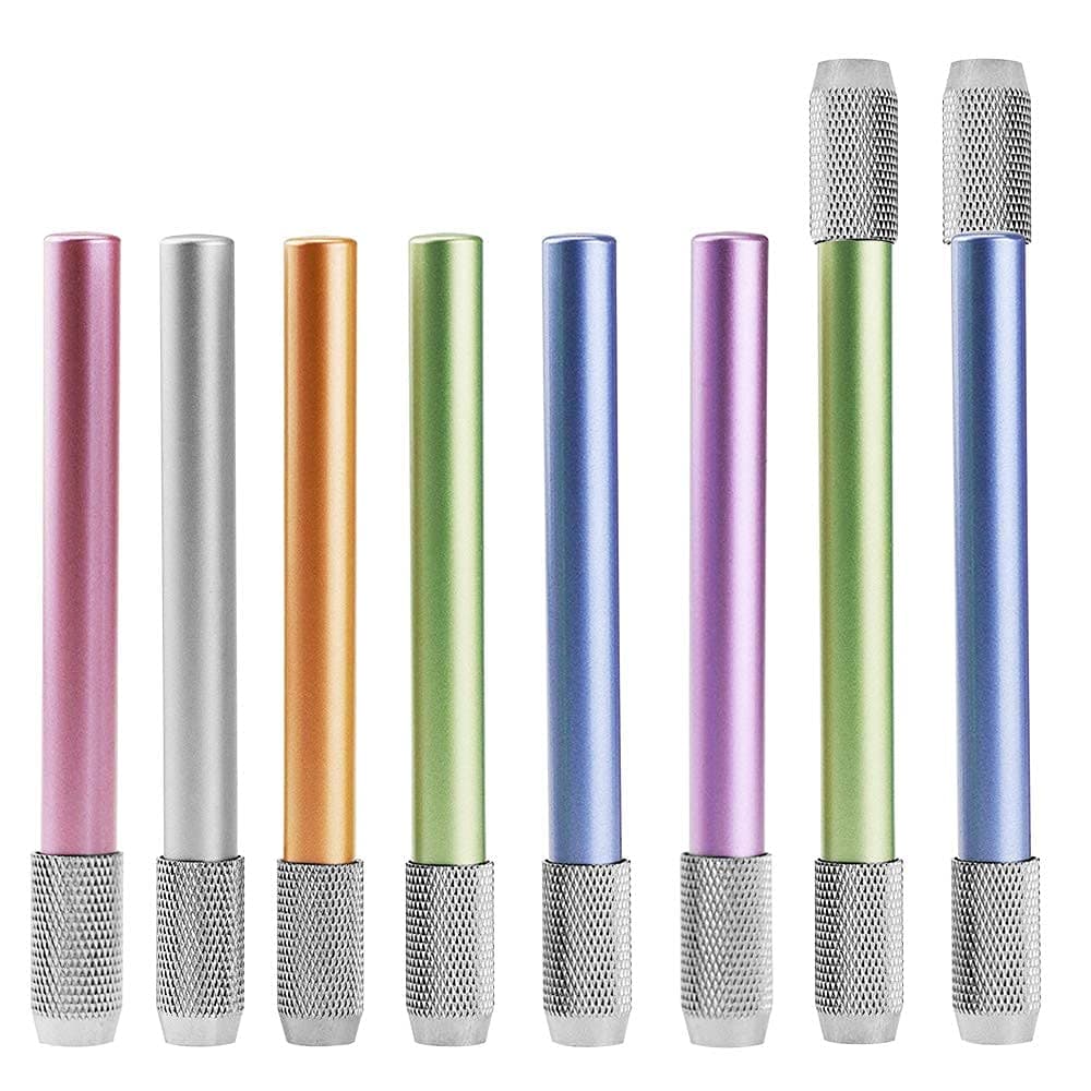 8 PCS Pencil Extenders, One Head & Dual Head Metal Handle Pen Holder Lengthener, Pencil Lengthener, School Office Supplies Art Writing Tool, Pencil Extender Holder