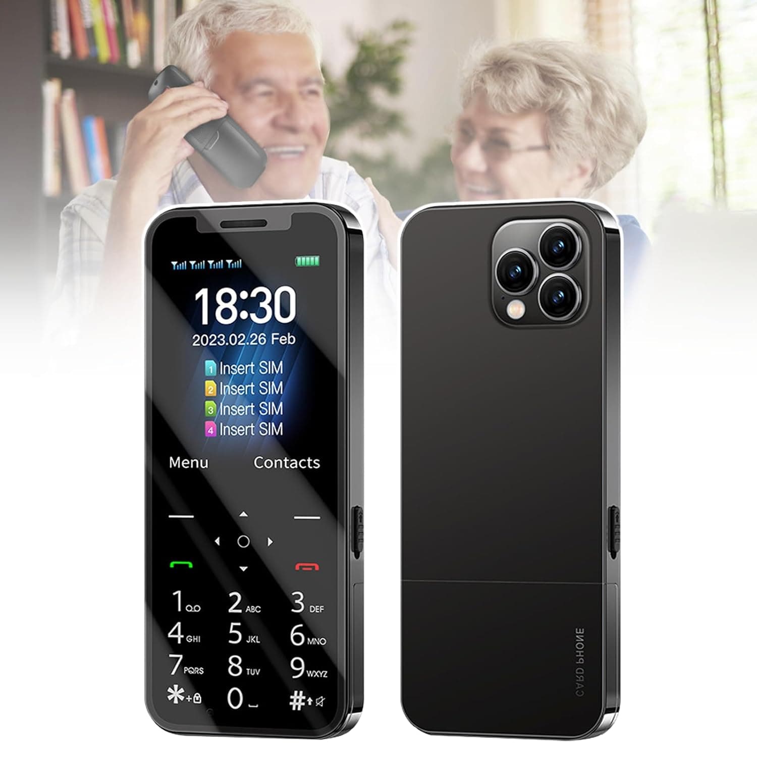 Basic Mobile Phone for the Elderly, Large Keyboard, Large Fonts, Large Display, Large Speakers, Waterproof/Anti-Fall, Rich in Functions, Easy to Use,Black