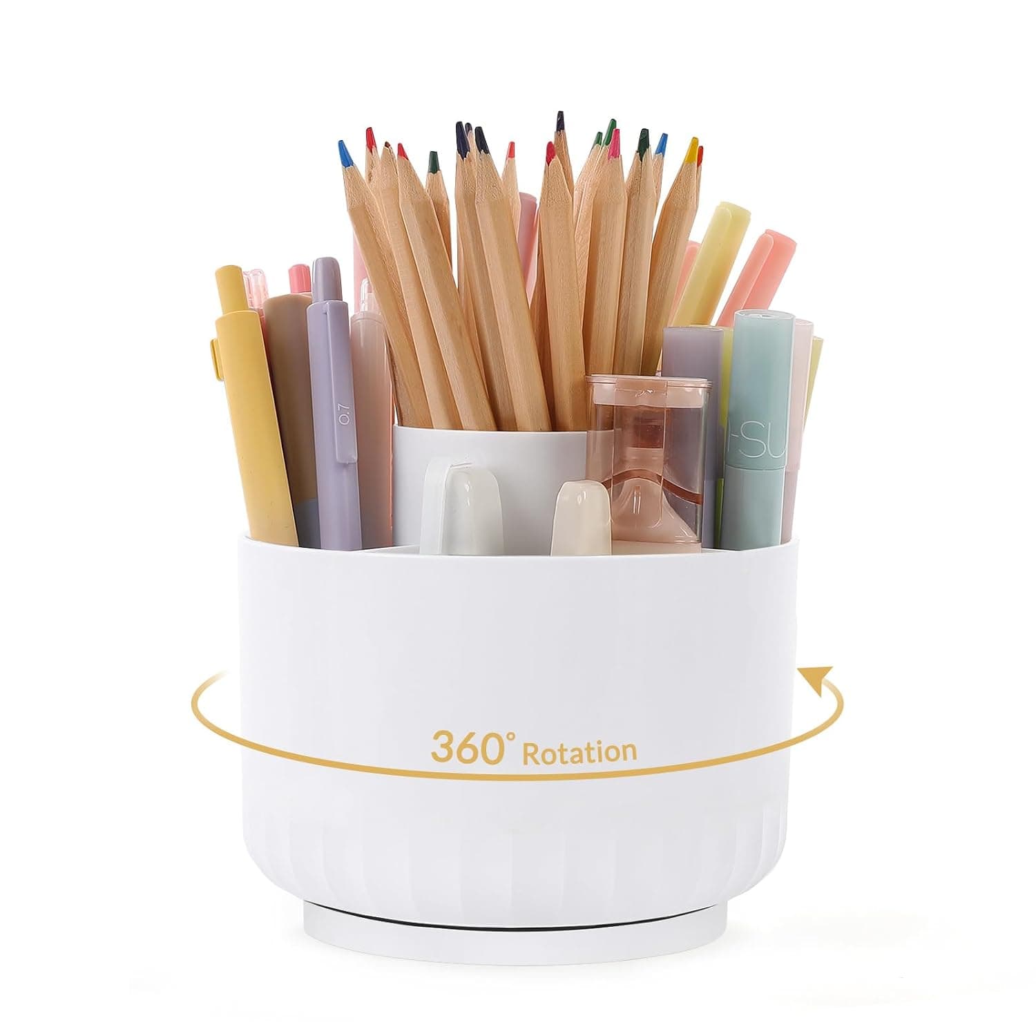 SKYDUE 360 Degree Rotating Desk Organizer, Dual-Purpose Pencil Pen Holder for Desk, Rotating Pencil Cup, Office Supplies, Desk Decor for Office, School, Home