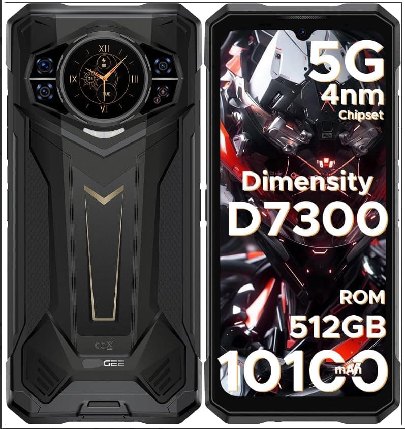 S200 Plus 5G Rugged Phone Dimensity 7300 4nm 1.32" Rear Display AI Image 6.72'' 12+512GB 10100 mAh Battery Smart Phone