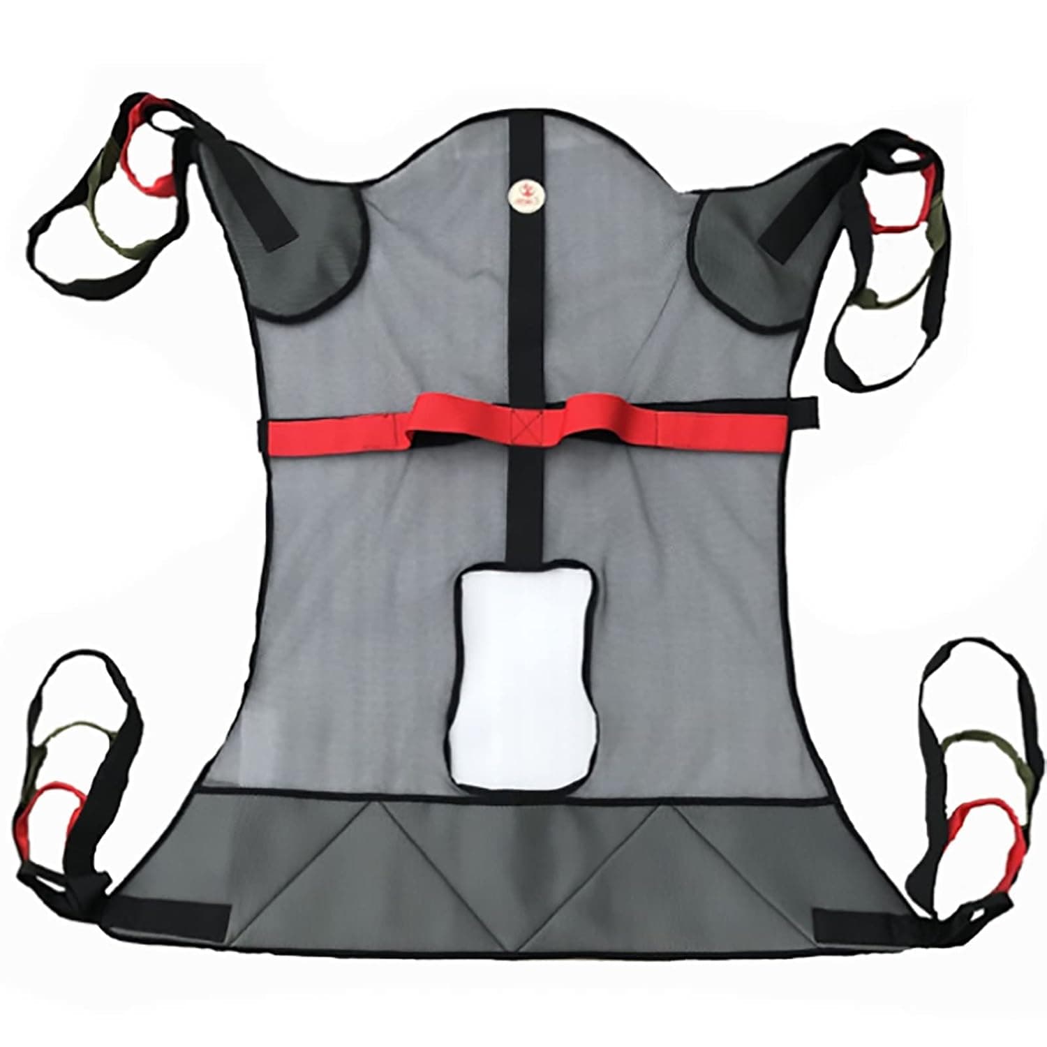 Toileting hoist sling, patient toilet sling elderly lifting net opening commode with four point bracket for bariatric lifts