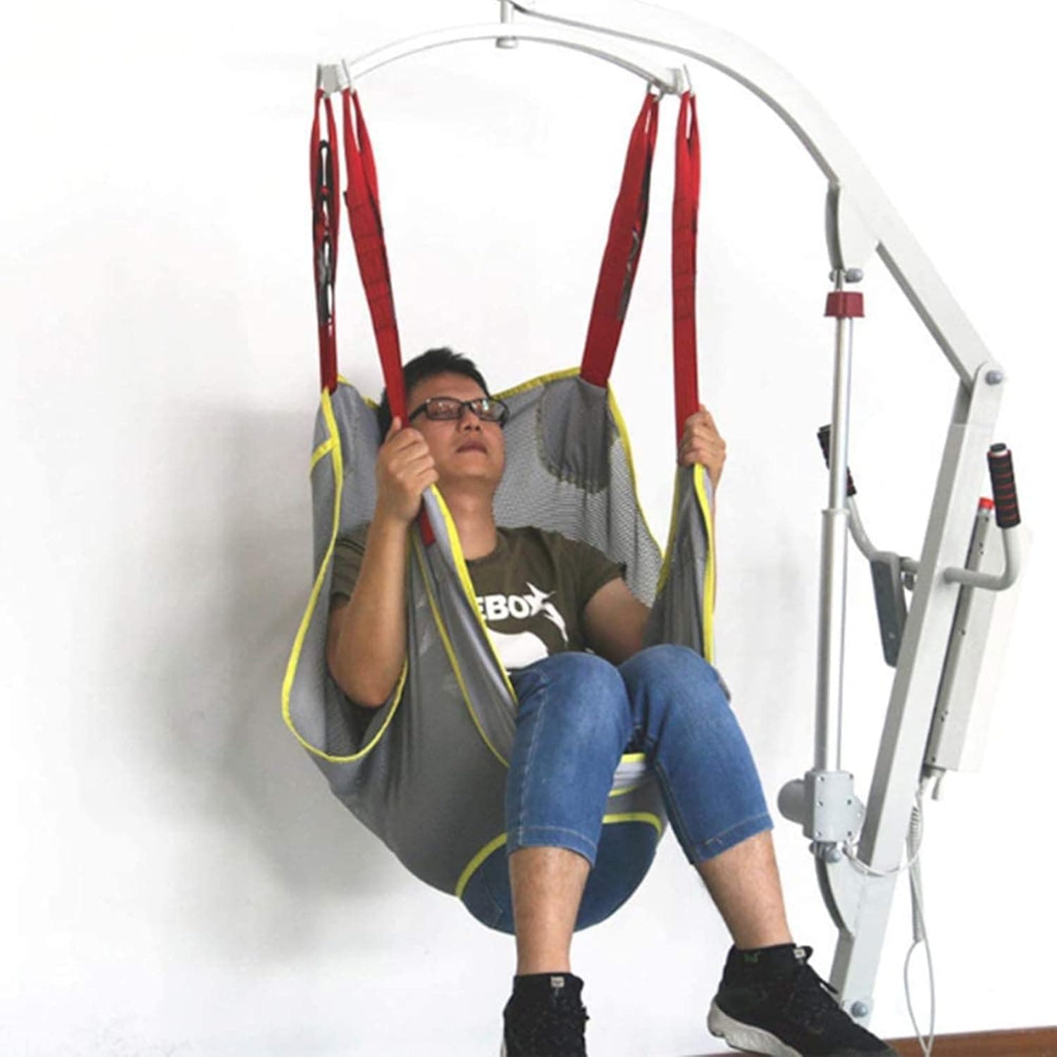 Medical Transfer Belt Lifting Aid Commode Sling Safe Lift 507lb Capacity Heavy Duty with Four Point Support Full Body Sling For Elderly, Handicapped