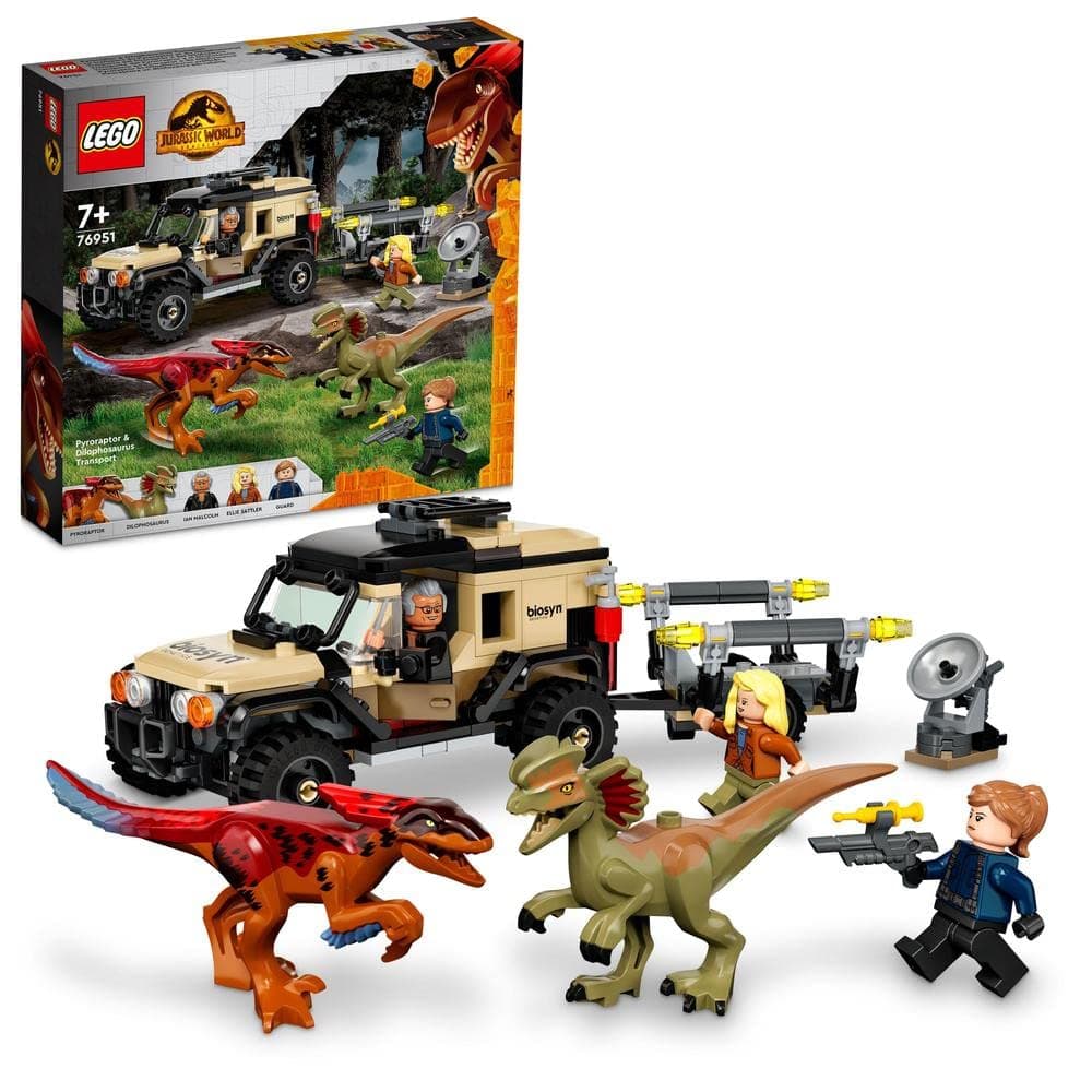 LEGO® Jurassic World Pyroraptor & Dilophosaurus Transport 76951 Building Toy Set (254 Pieces)