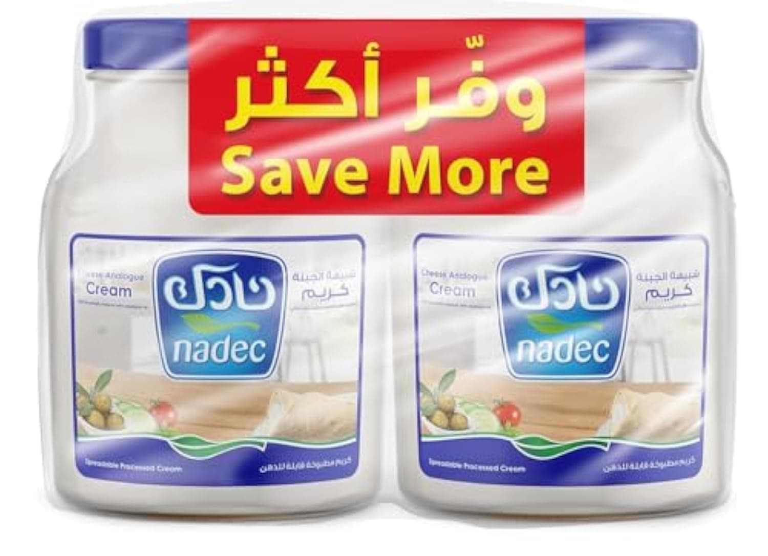 Nadec Cheese Cream Spread, 2 X 900g - Pack of 1