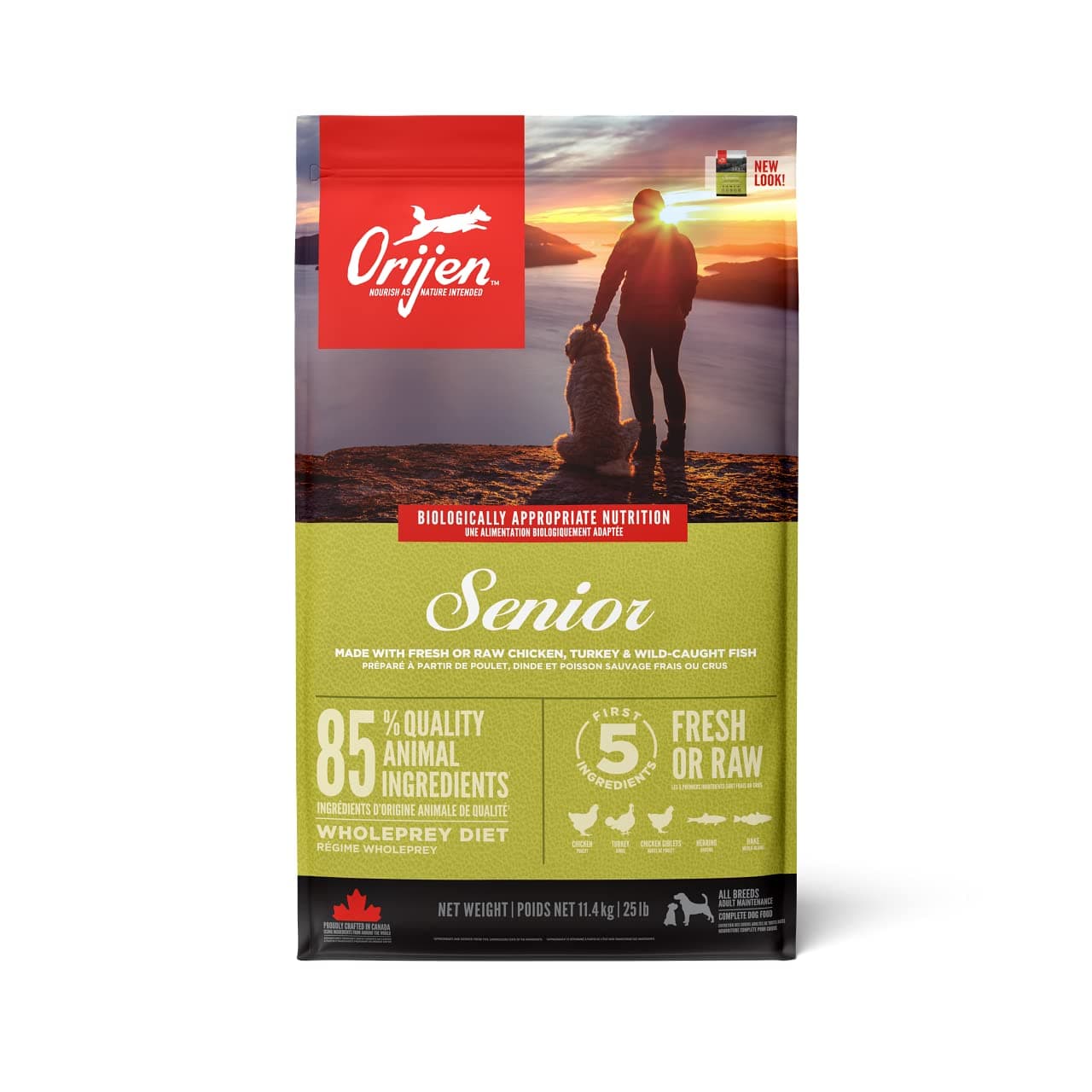 Orijen Dog Dry Food Chicken Turkey Fish Senior - 11.4 Kg