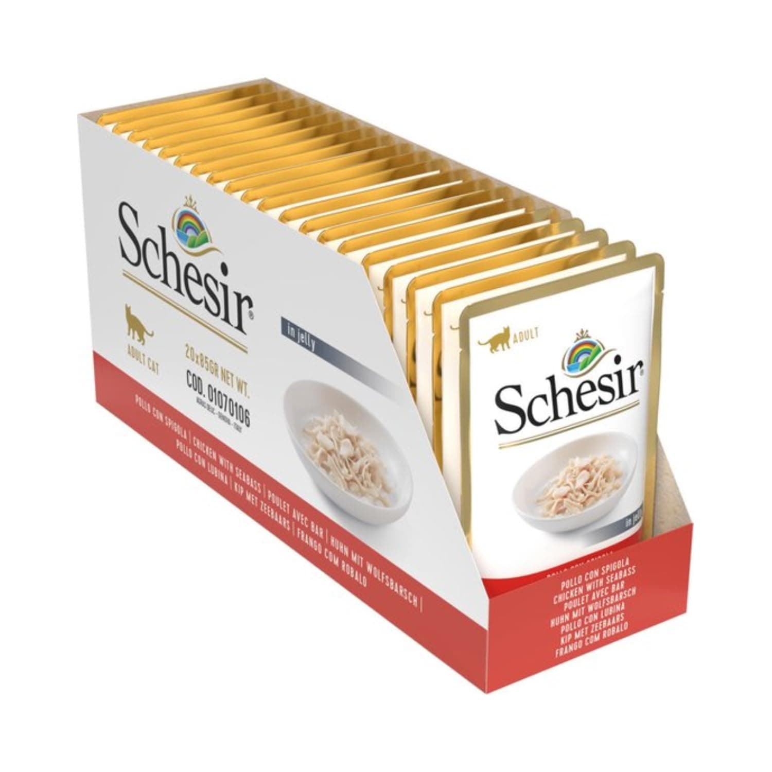 Schesir Chicken with Seabass in Jelly Cat Wet Food 20 x 85 g