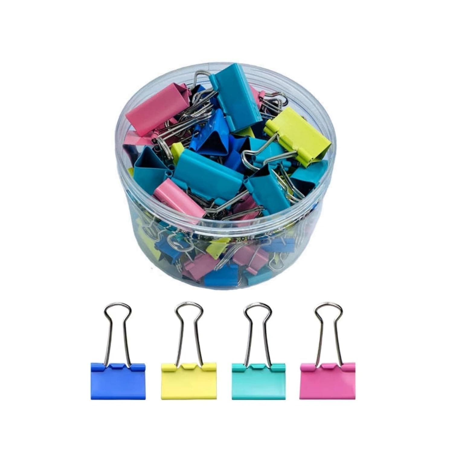 60PCS 15MM/0.6Inch Binder Clips Colored,Paper Clamps Colorful, Paper Clips for Office Supplies