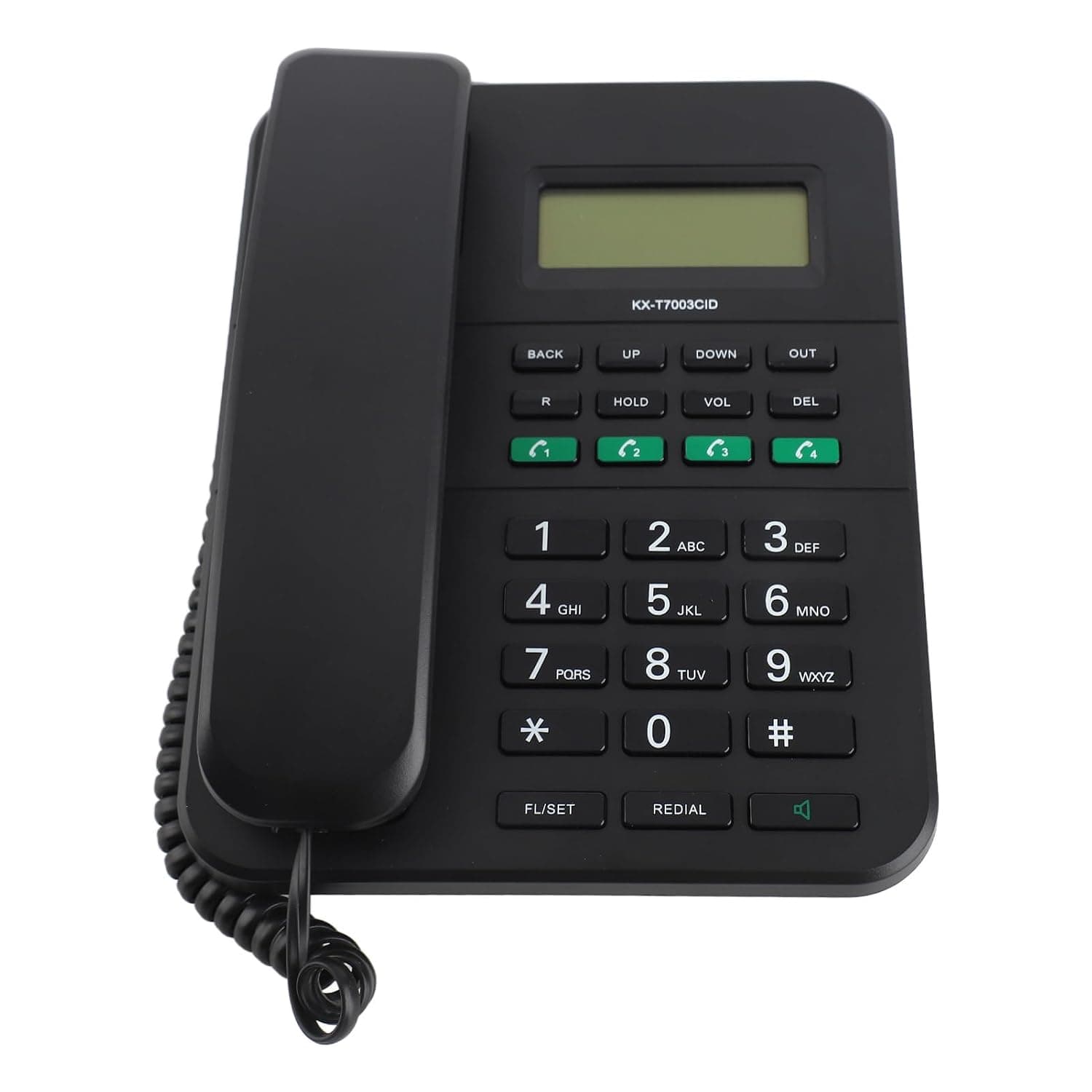 Adjustable Volume Caller ID Landline Phone with 5-Level LCD Brightness and Portable Stylish Design for Home Use (Black)